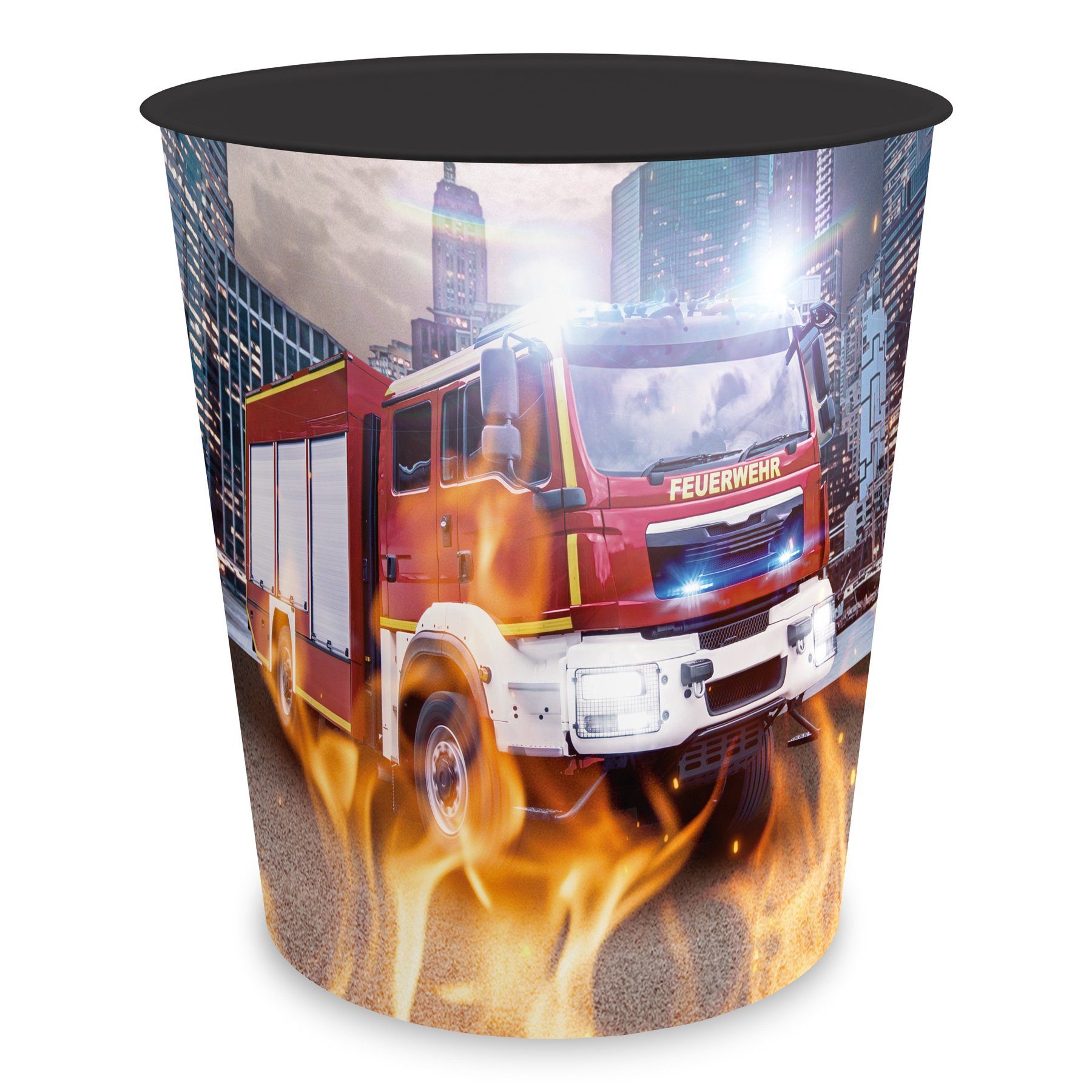 itenga Papierkorb itenga Papierkorb für Kinder - Motiv Feuerwehr - ca. 11 Liter