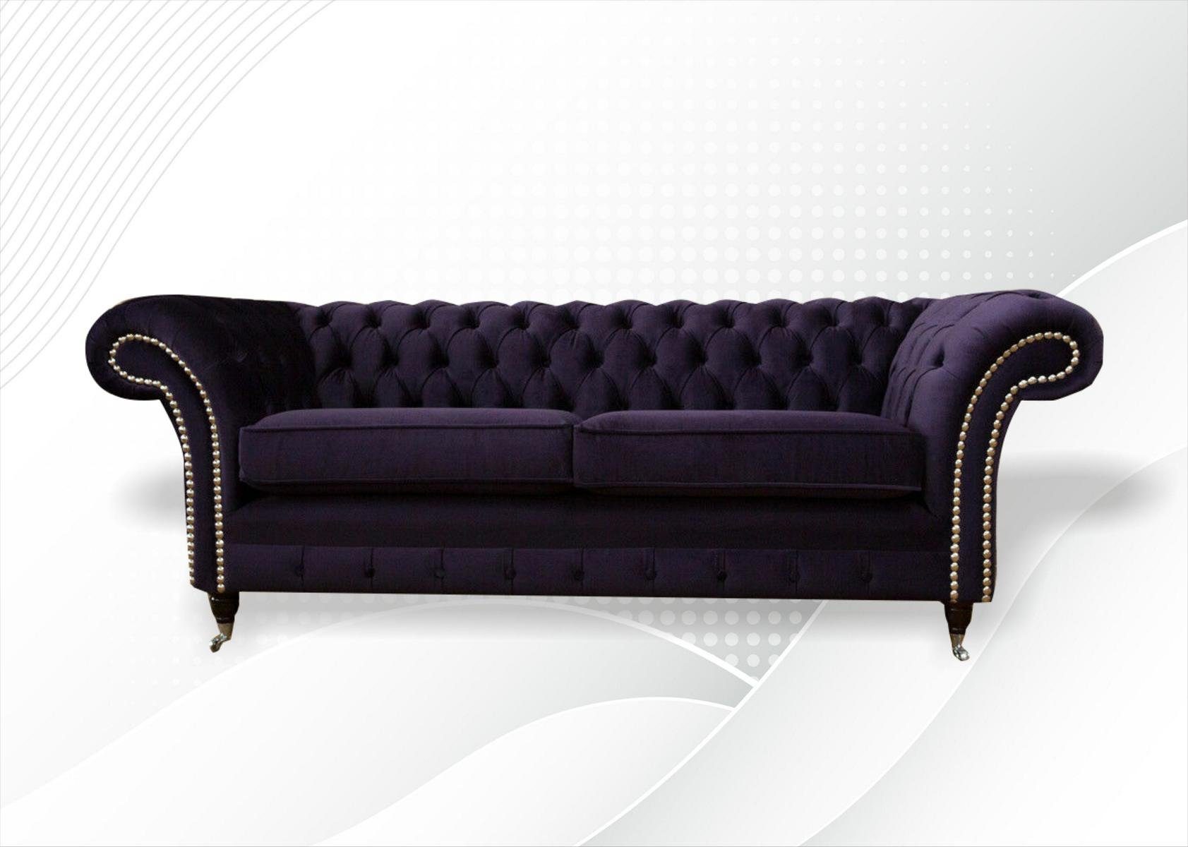 JVmoebel Chesterfield-Sofa, Chesterfield 3 Sitzer Design Sofa Couch 225 cm