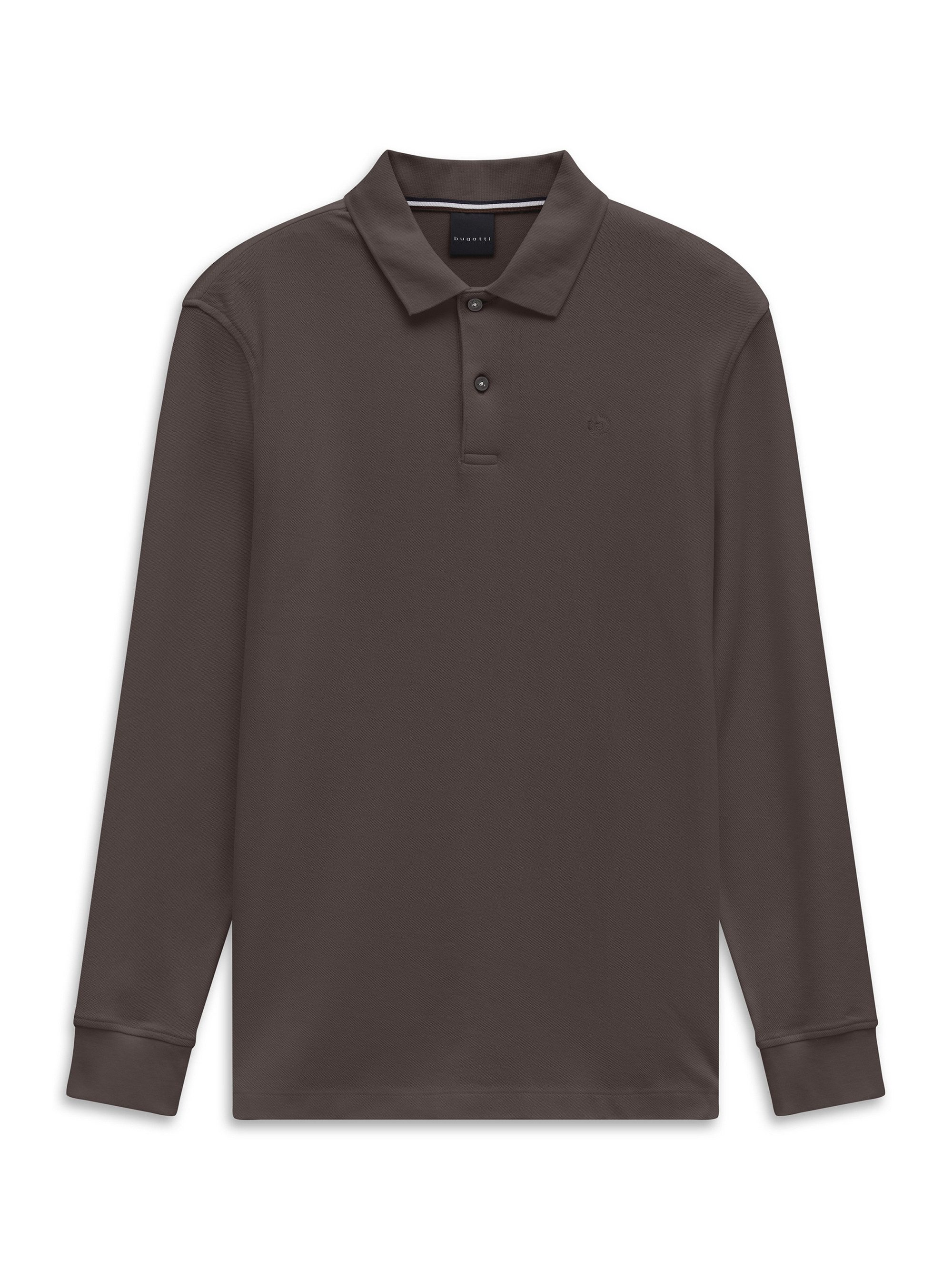 bugatti Poloshirt Modern Fit Modern Fit Baumwolle Langarm