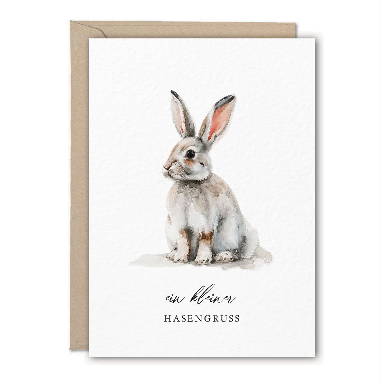 NORDEULE Osterkarte Osterhase "ein kleiner Hasengruss", Grußkarte & Briefumschlag, ideal für Ostergeschenke Frühlingsgrüße Osternest Briefpost