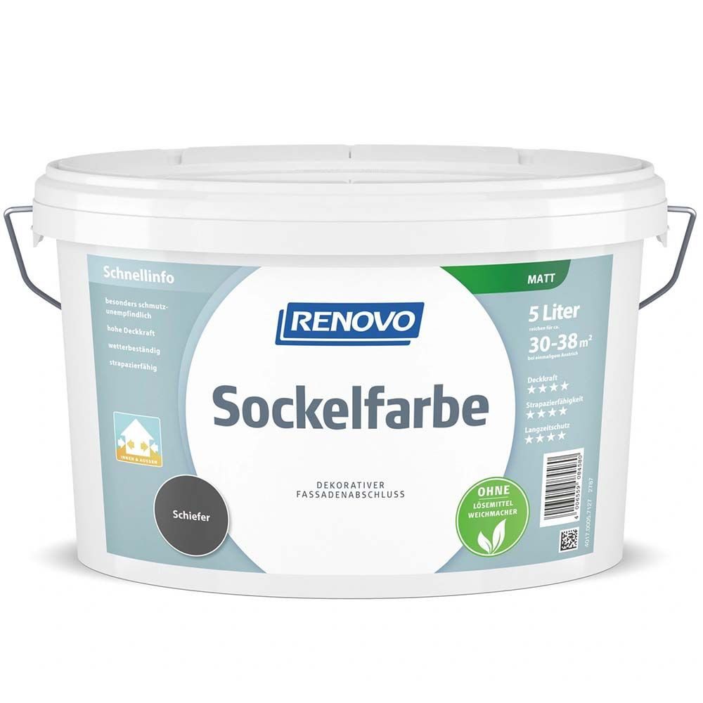 Renovo Wandfarbe Renovo Sockelfarbe matt 5,0 Ltr. Schiefer