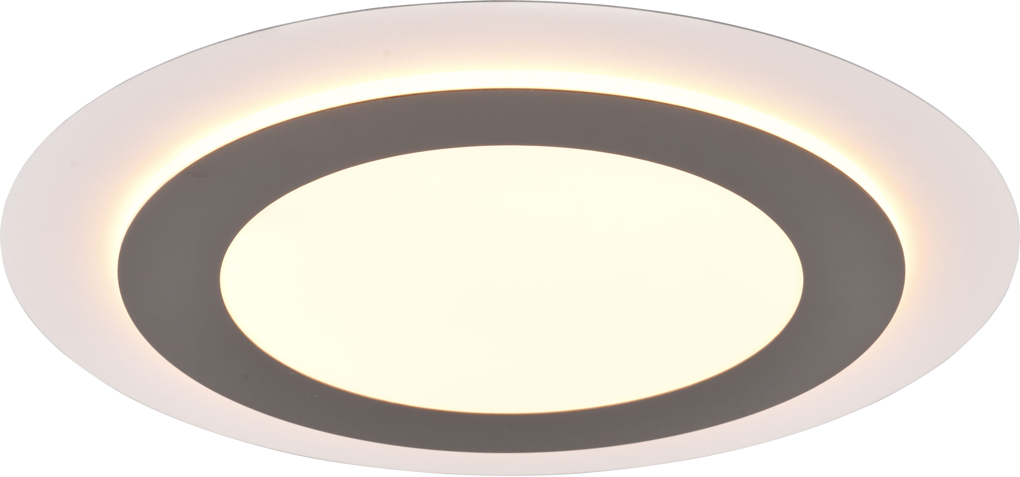 TRIO Leuchten LED Deckenleuchte MORGAN, runde Deckenlampe Ø 45cm, dimmbar, CCT, Memoryfunktion, Timer, Nachtlichtfunktion, LED fest integriert, warmweiß - kaltweiß, Nachtlicht, 42W 5600 Lumen, 2700-6500 Kelvin, inkl Fernbedienung