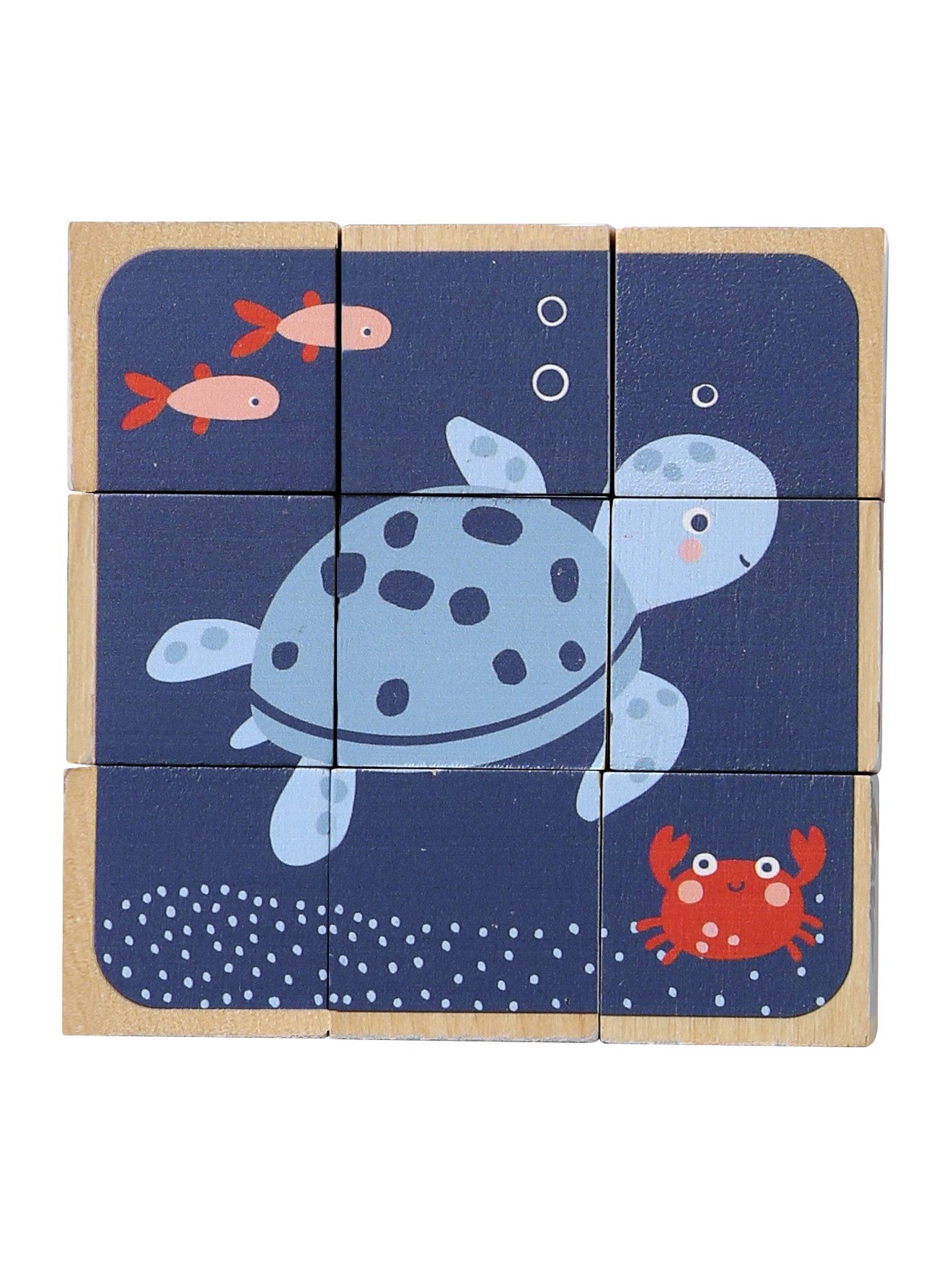 vertbaudet Puzzle Baby Tierpuzzle mit Holzwürfeln FSC®, Puzzleteile