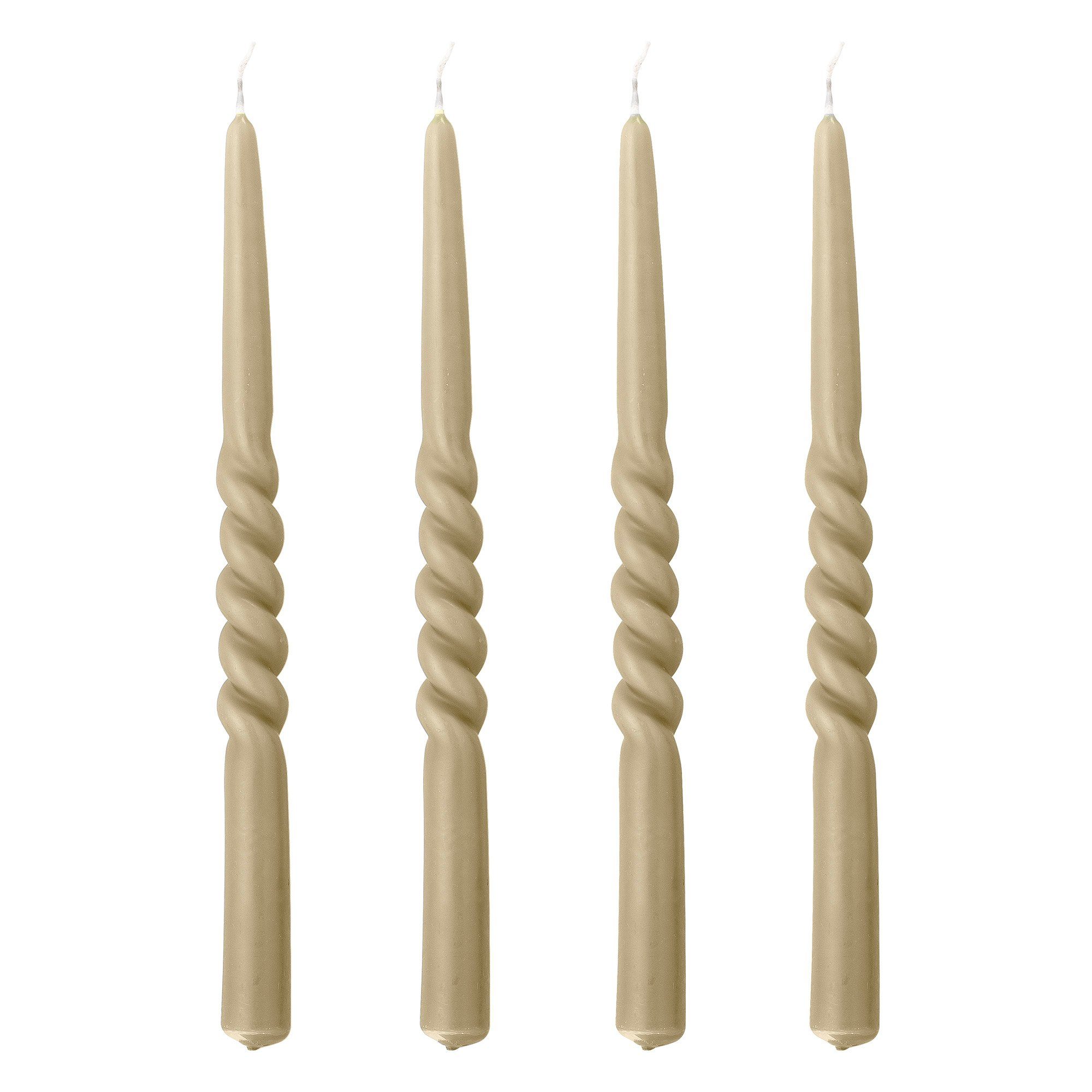 Tafelkerze Bloomingville Twist Kerze, Natur, Parafin, Pack of 4