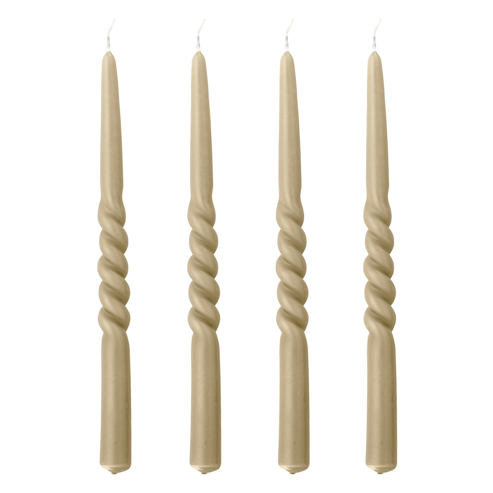 Bloomingville Tafelkerze Bloomingville Twist Kerze, Natur, Parafin, Pack of 4