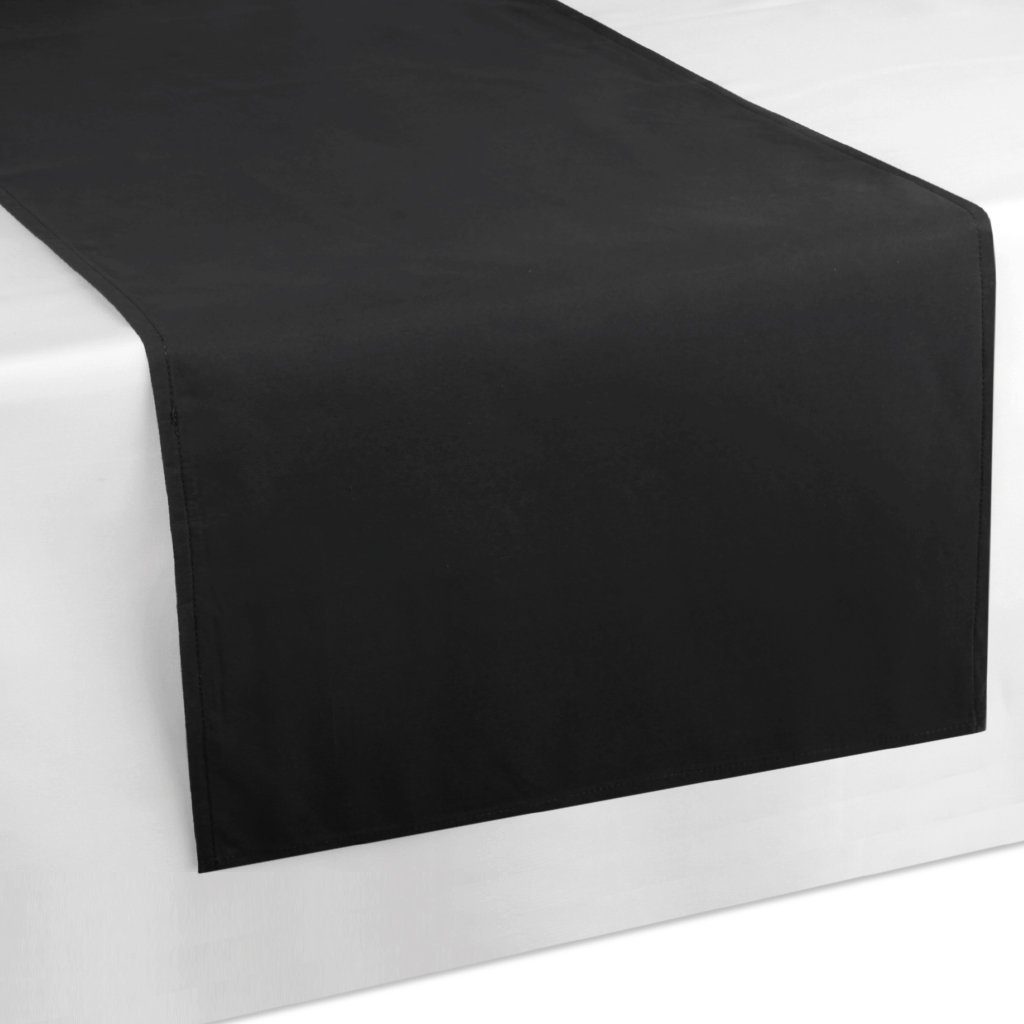 Bestlivings Tischläufer Ellen 140x40cm (1-tlg), Tischdecke Tischdeko Platzmatte Platzset Microfaser, pflegeleicht und dekorativ, viele versch. Designs Schwarz