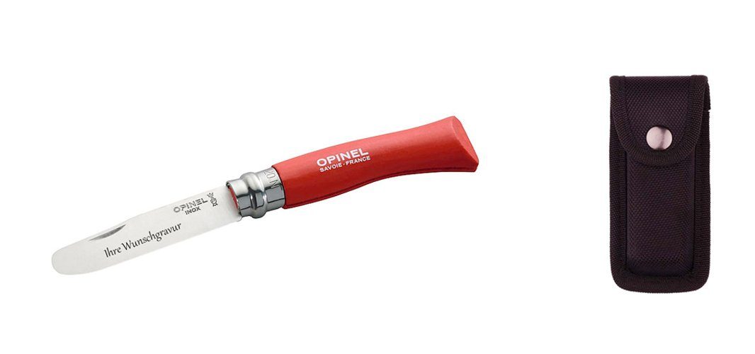 Opinel Taschenmesser Opinel No 07, Kindermesser, Buchenholz rot + Etui, Opinel No 07, Kindermesser, Buchenholz rot + Etui