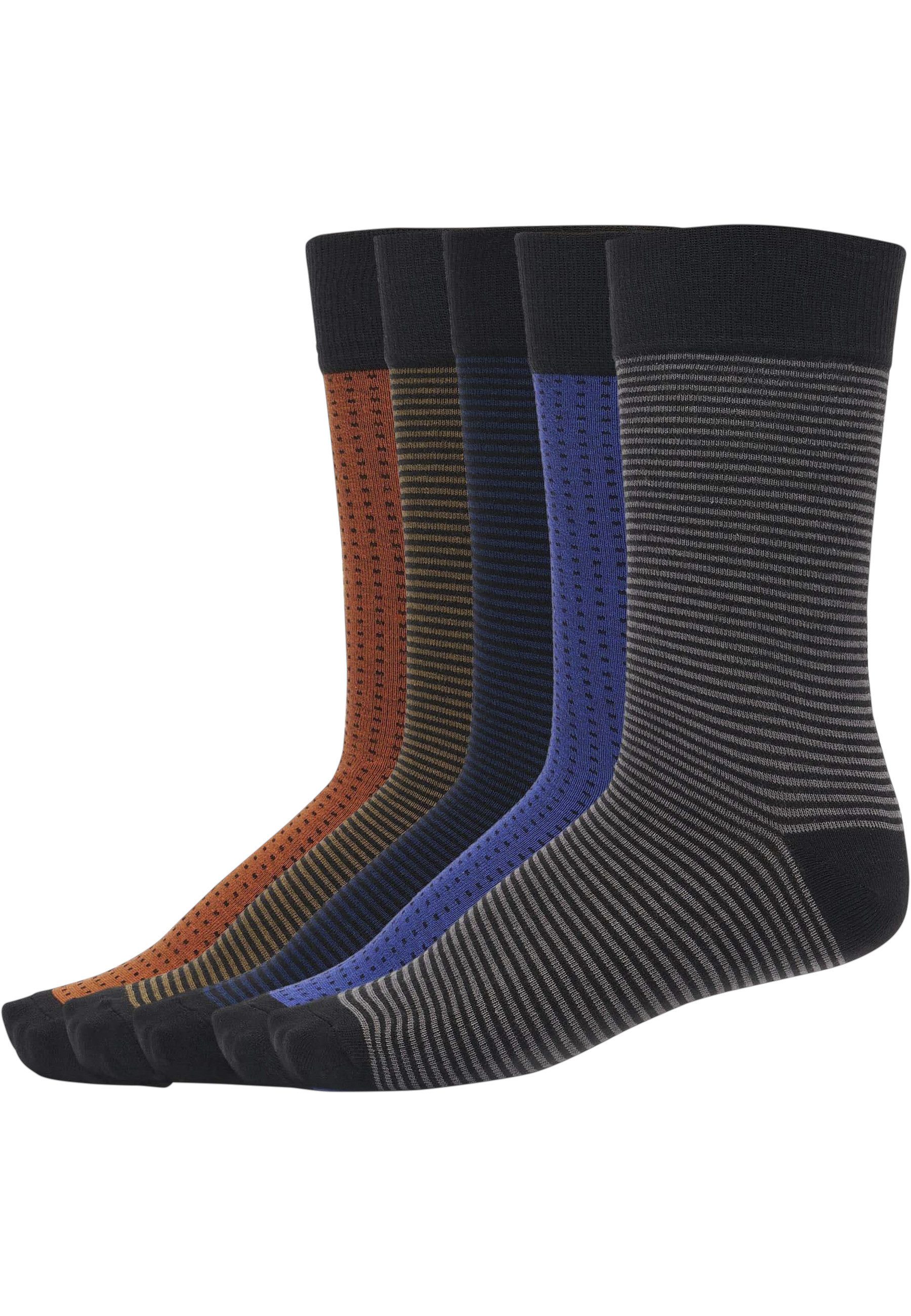 URBAN CLASSICS Basicsocken Urban Classics Unisex Stripes and Dots Socks 5-Pack (1-Paar)