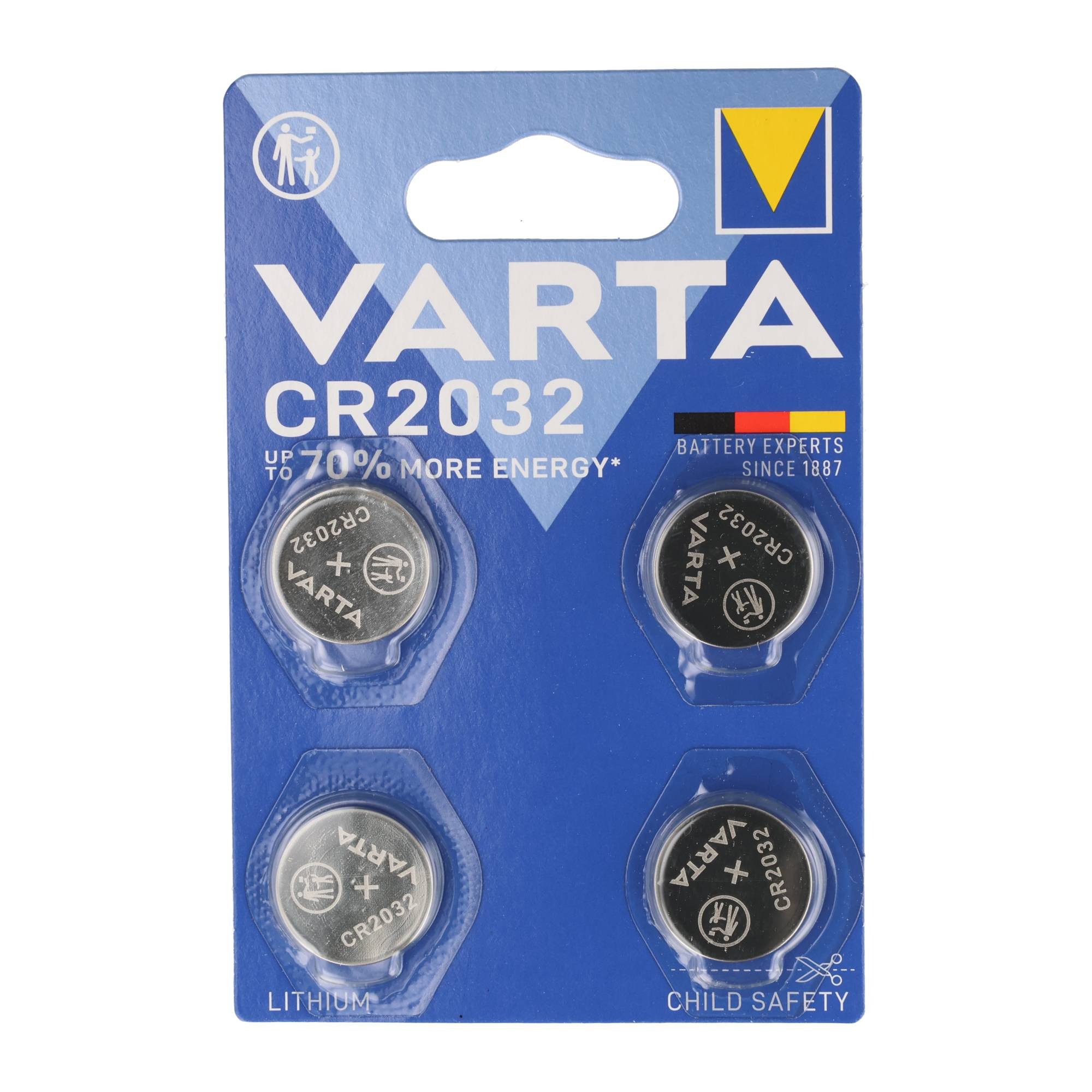 VARTA Varta Batterie Lithium, Knopfzelle, CR2032, 3V Electronics, Retail Bl Knopfzelle, (3,0 V)