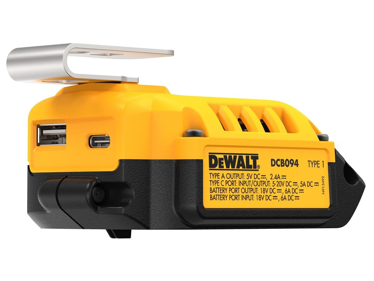 DeWalt mit Powerbank-Funktion Ladestation (5000 mA, Set, für 18 u. 54 Volt Akkus, auch als Powerbank einsetzbar, LED-Anzeige)