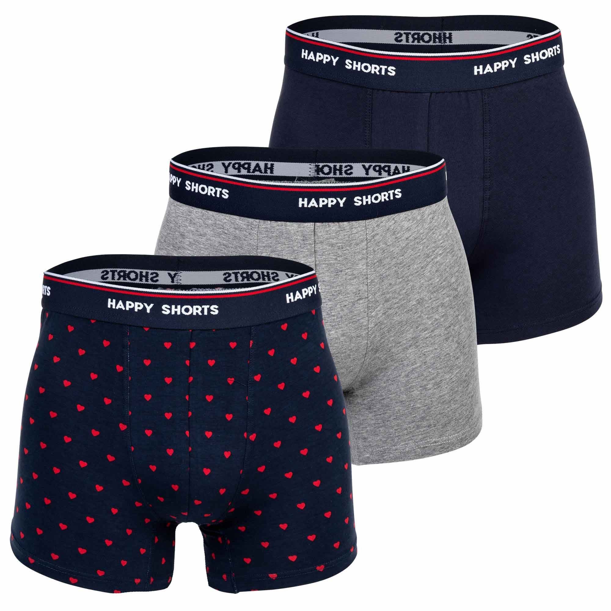 HAPPY SHORTS Boxer Herren Boxershort 3er Pack Baumwolle (Packung, 3er Pack) günstig online kaufen