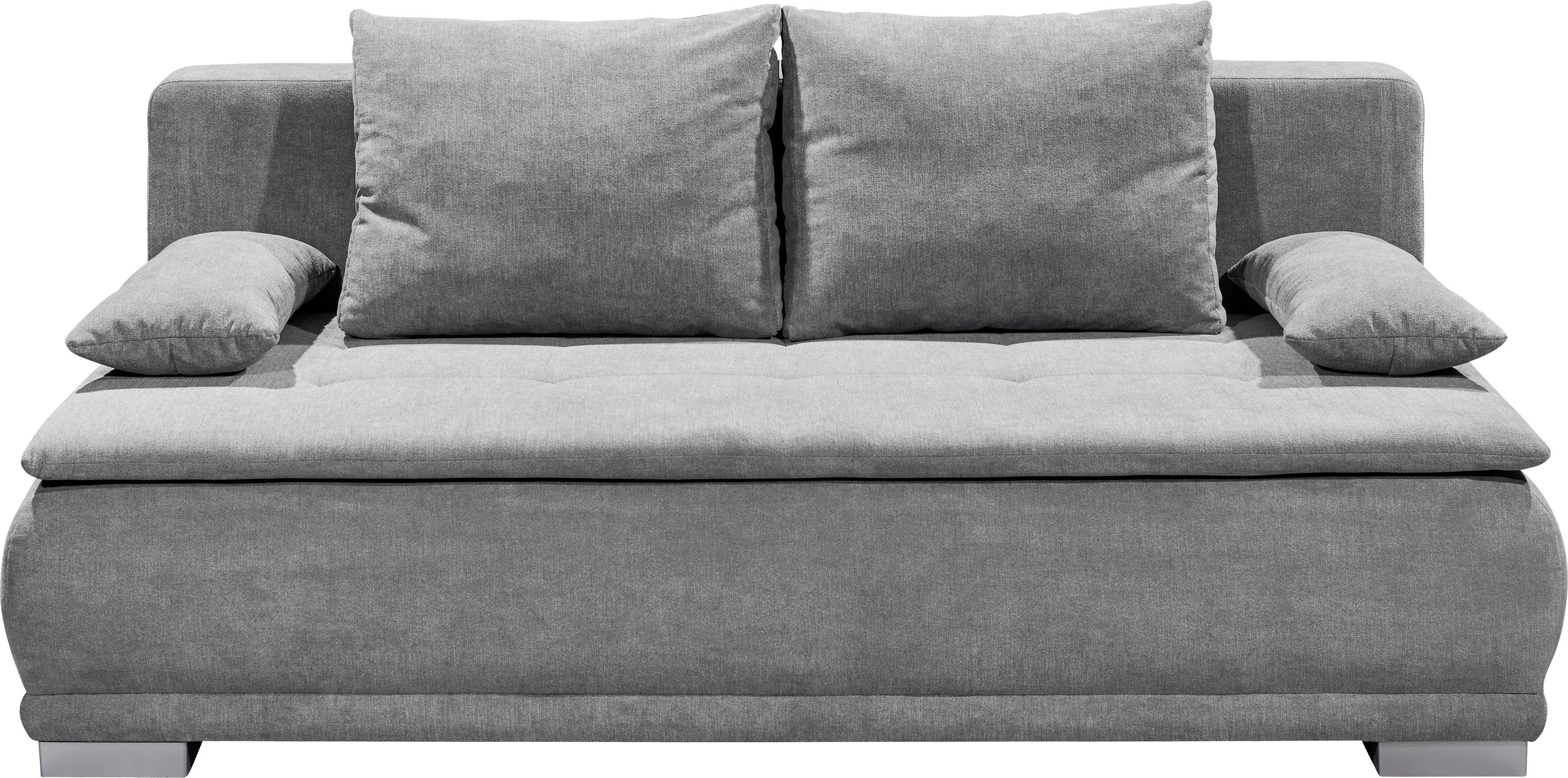 ED EXCITING DESIGN Schlafsofa Luigi, mit Bettfunktion, Bettkasten, Rücken- und Armlehnkissen, frei im Raum Uran 03 dark grey