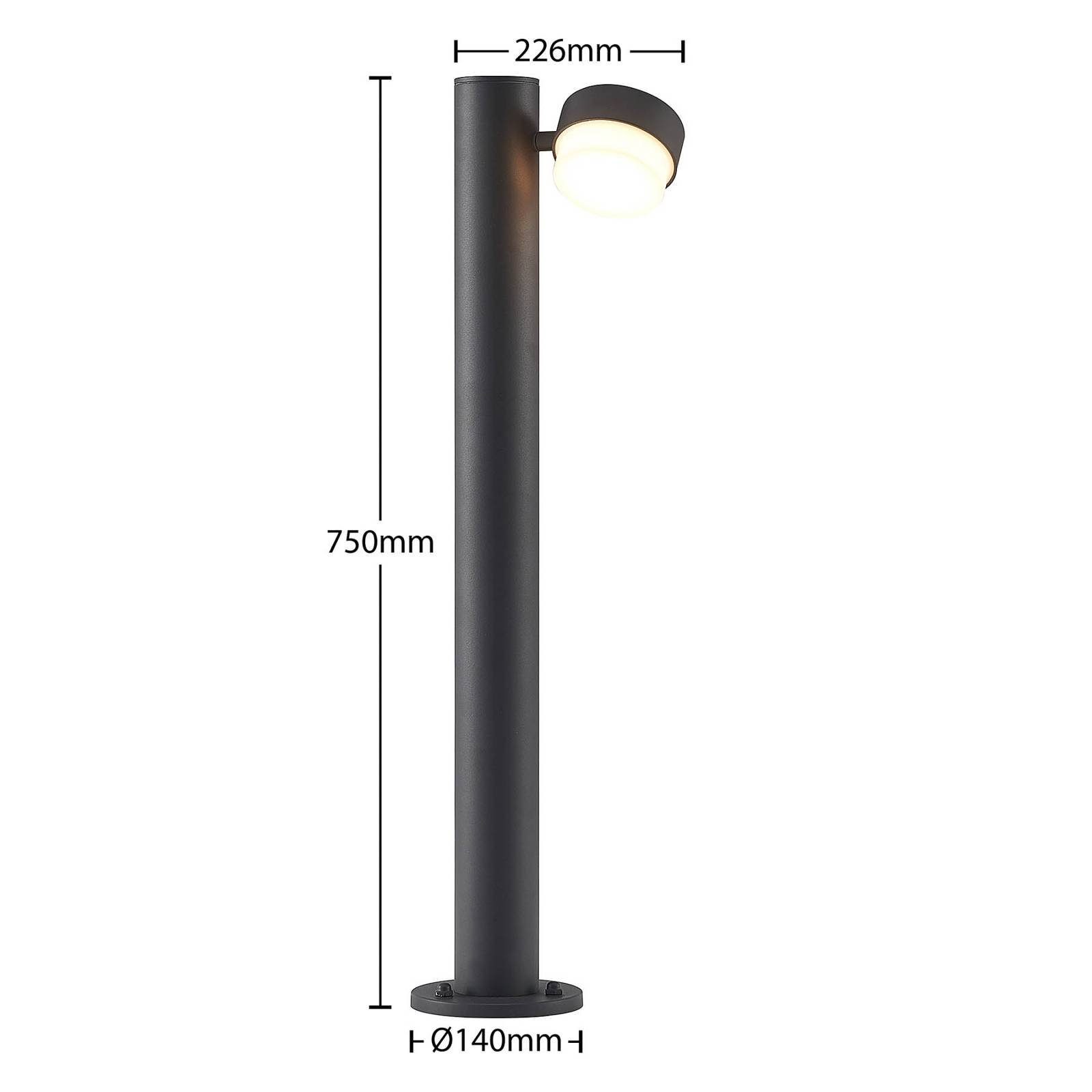 Leuchtmittel dunkelgrau, Modern, Pollerleuchte 1 flammig, GX53, inklusive, Marvella, Aluminiumdruckguss, Lucande Wegeleuchte nicht