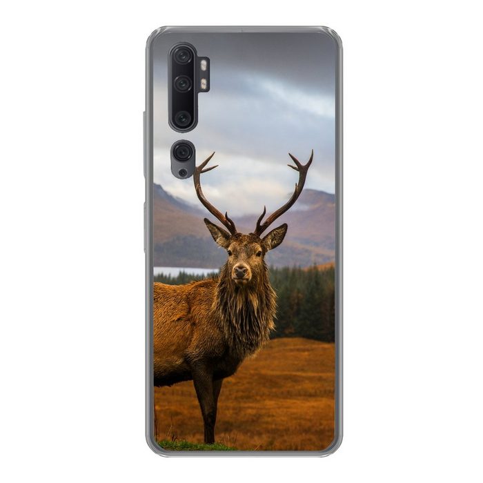 MuchoWow Handyhülle Hirsche - Berge - Wasser - Landschaft - Tiere - Bäume Phone Case Handyhülle Xiaomi Mi Note 10 Silikon Schutzhülle