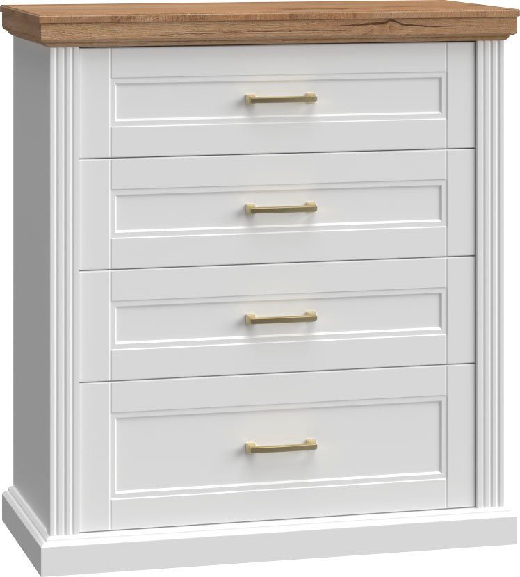 Home affaire Kommode Tara Schubkastenkommode, B/T/H: 101/48/112 cm, lackiert mit wasserbasiertem UV-Lack, Soft-Close-Funktion