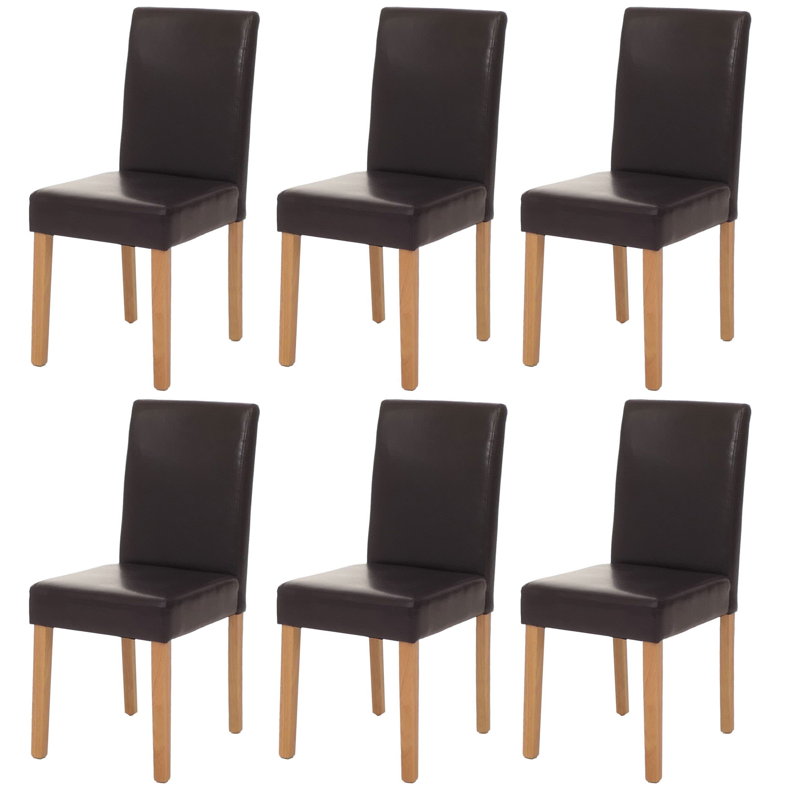 MCW Esszimmerstuhl Littau Kunstleder 6er-Set Kunstleder Weiß Dunkle Beine günstig online kaufen