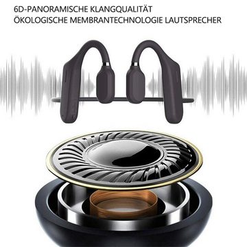 Gontence Bluetooth 5.0 Knochenleitungskopfhörer mit Mikrofon,offenes,kabellos Bluetooth-Kopfhörer (Stereokopfhörer, In-Ear-Kopfhörer zum Joggen,Laufen,Fahren,Radfahren)
