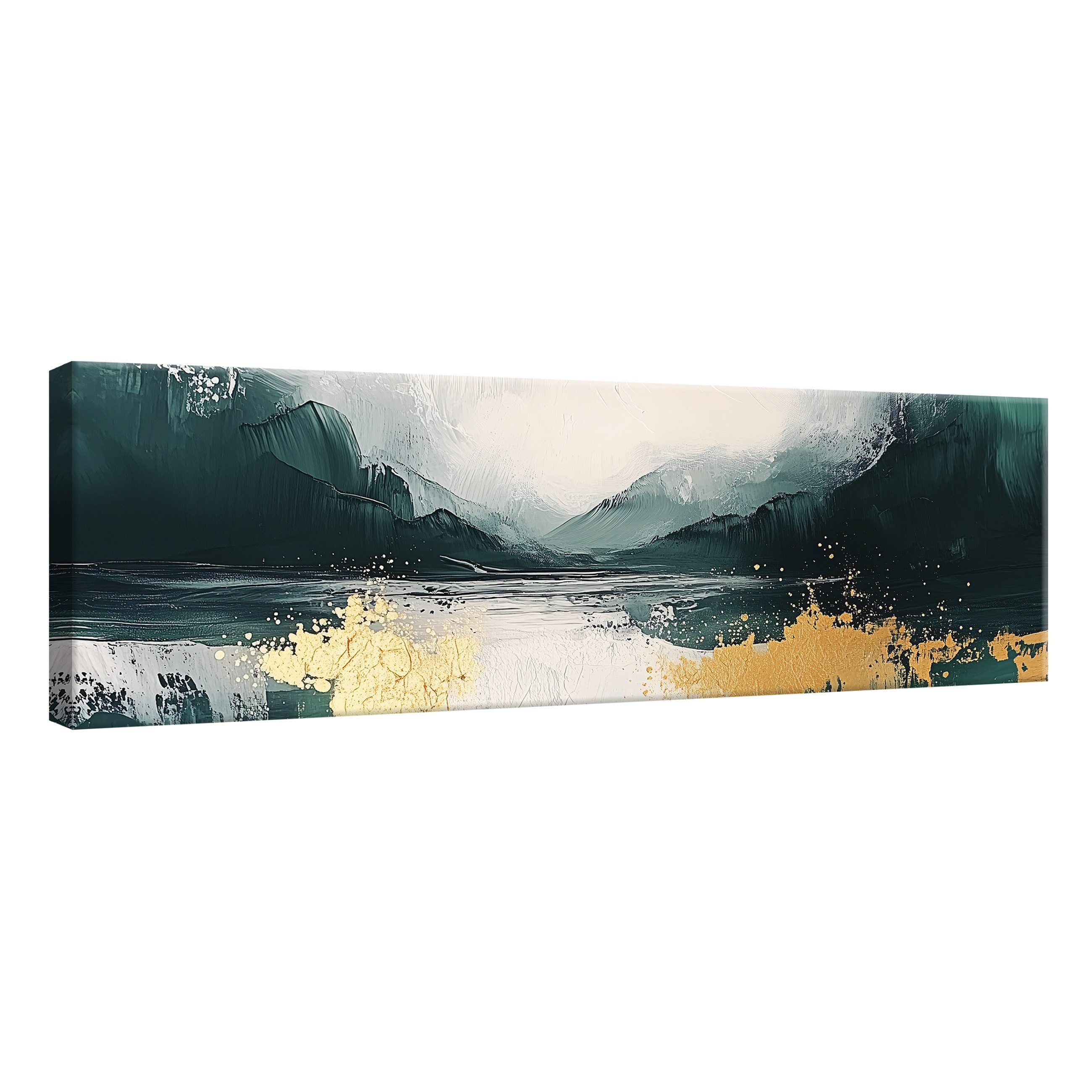 Wallarena Leinwandbild Abstrakt Leinwand Bilder XXL groß Modern Wand Deko Wohnzimmer Flur, Abstrakt (Bilder Gross XXL Einteilig 145x45 cm, 1 St), Leinwand Bilder Wohnzimmer Schlafzimmer Küche Wand Dekoration XXL Groß