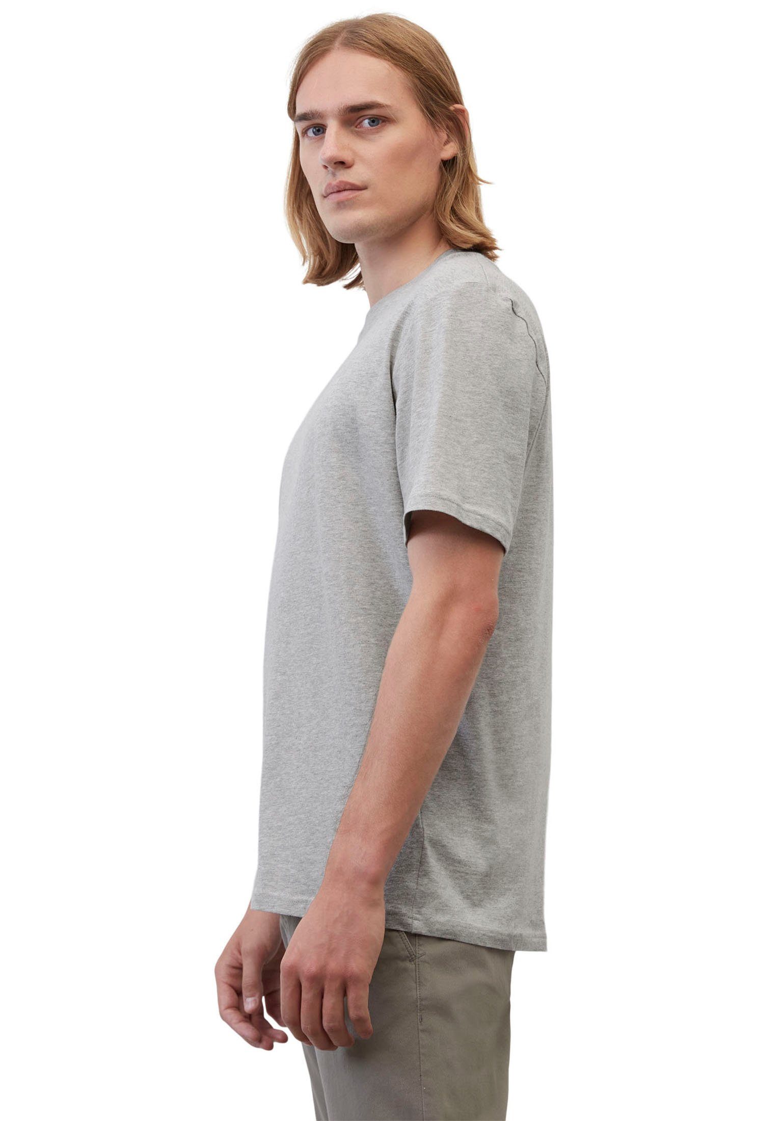 Marc O'Polo T-Shirt Logo-T-Shirt aus twentyfour grey Bio-Baumwolle