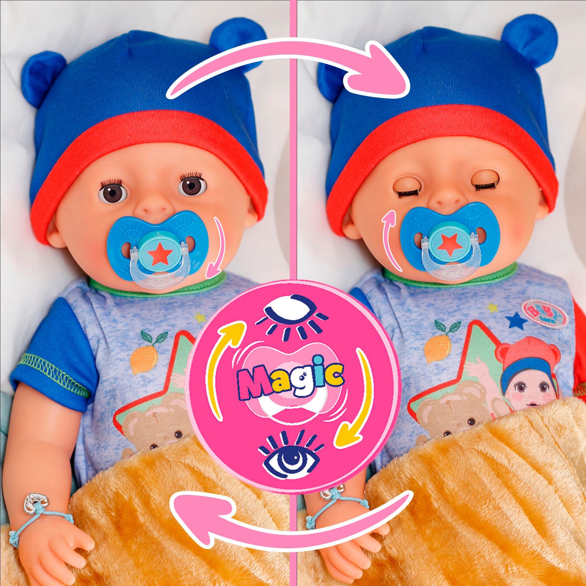 Baby Born Baby Doll Jonas, 43 cm (Set, 11-piece), with 10 lifelike functions