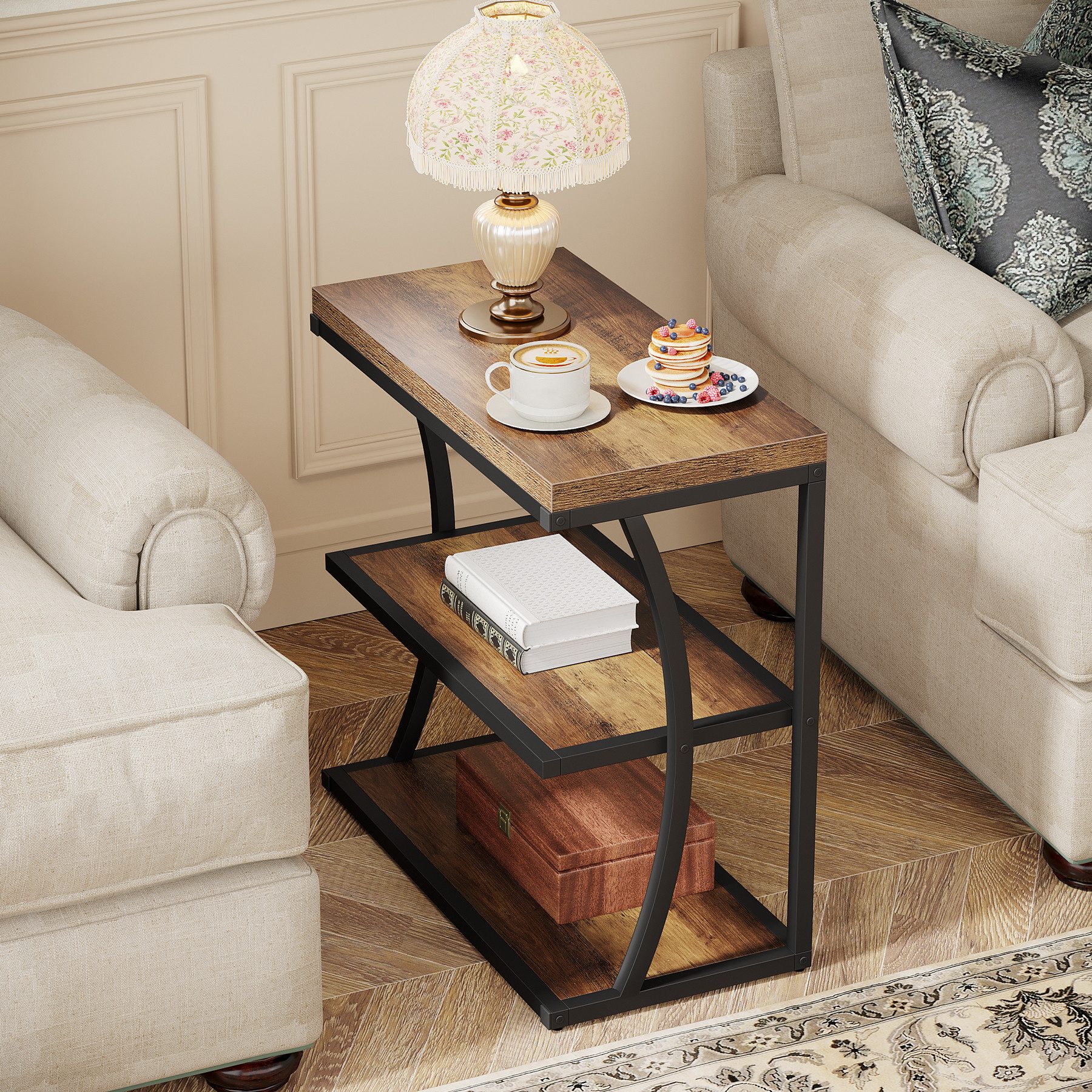 Tribesigns Beistelltisch Kleiner schmaler Beistelltisch aus Metall im Landh günstig online kaufen