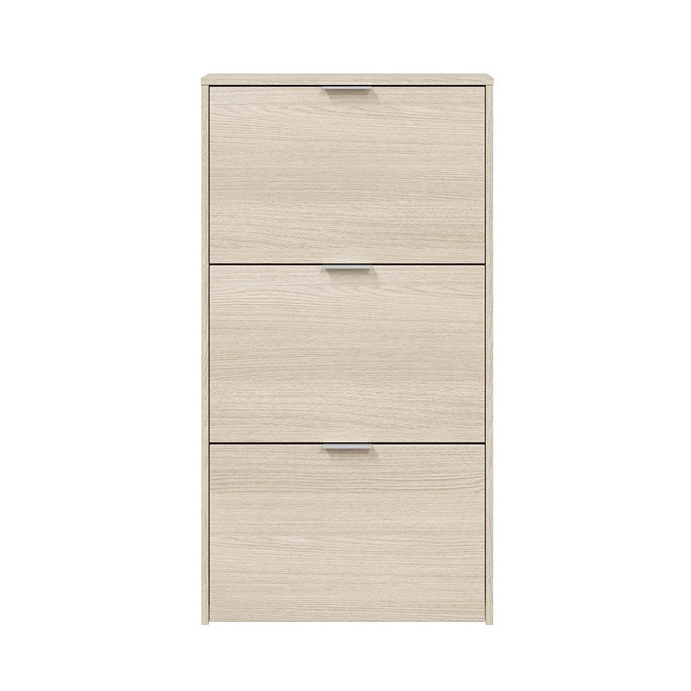 freiraum Schuhkipper Schuhkipper >Shoe cabinet< in Eiche/Weiß Hochglanz - 60x113x22 (BxHxT), in Eiche/Weiß Hochglanz - 60x113x22 (BxHxT)
