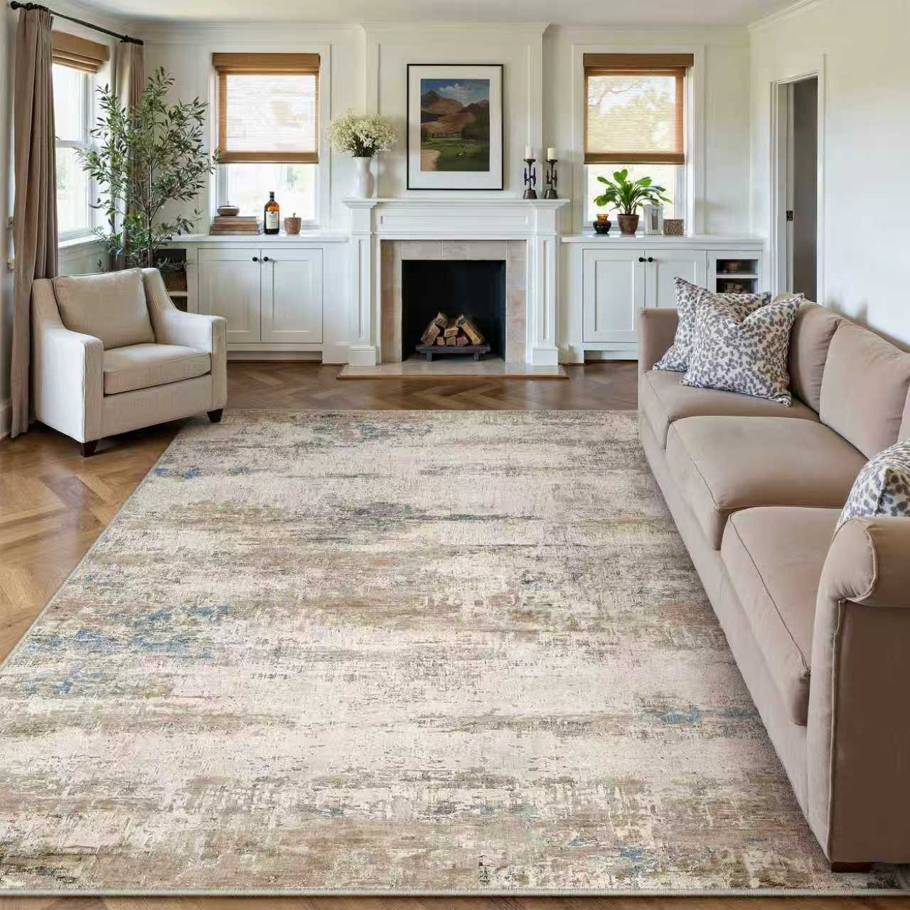 PURECOZY Teppich Kurzflor, Abstrakter Stil, Rutschfest und Waschbar, rechteckig, Höhe: 6.1 mm, geeignet für verschiedene Innenräume, 60x90 cm