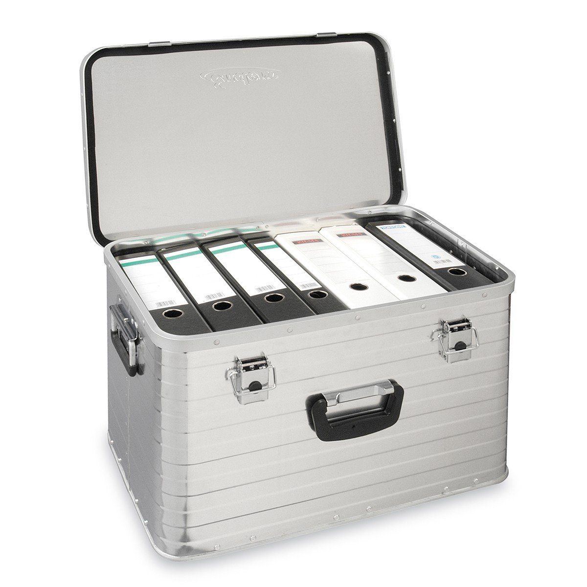 Enders® Aufbewahrungsbox Alubox 63 L+Schloss Set, hochwertig verarbeitet mit Moosgummidichtung, Alukiste Transportbox Lagerbox Alukoffer Metallkiste Alubox