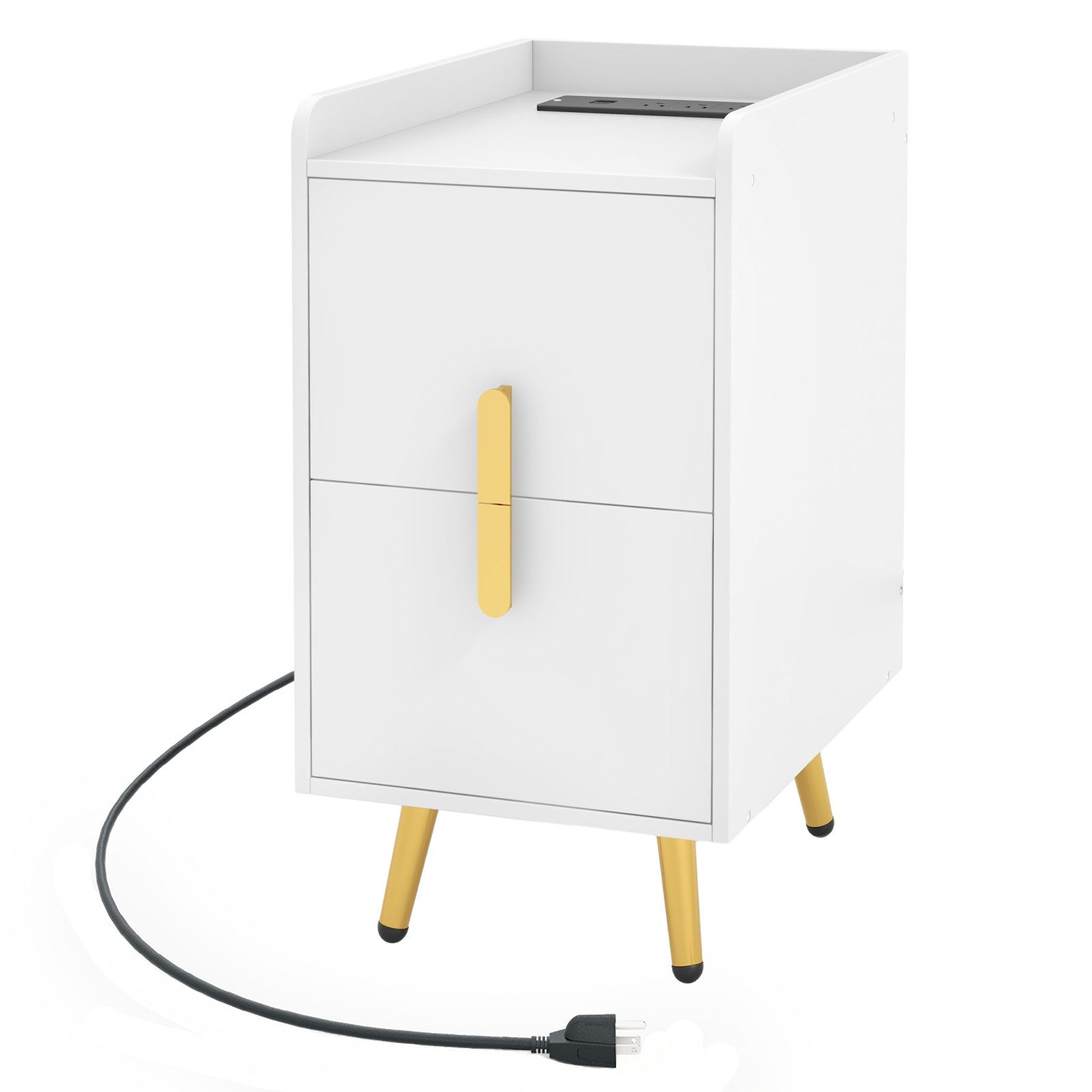 COSTWAY Nachttisch (1-St), mit Ladestation & USB-Anschlüssen & Schubladen günstig online kaufen