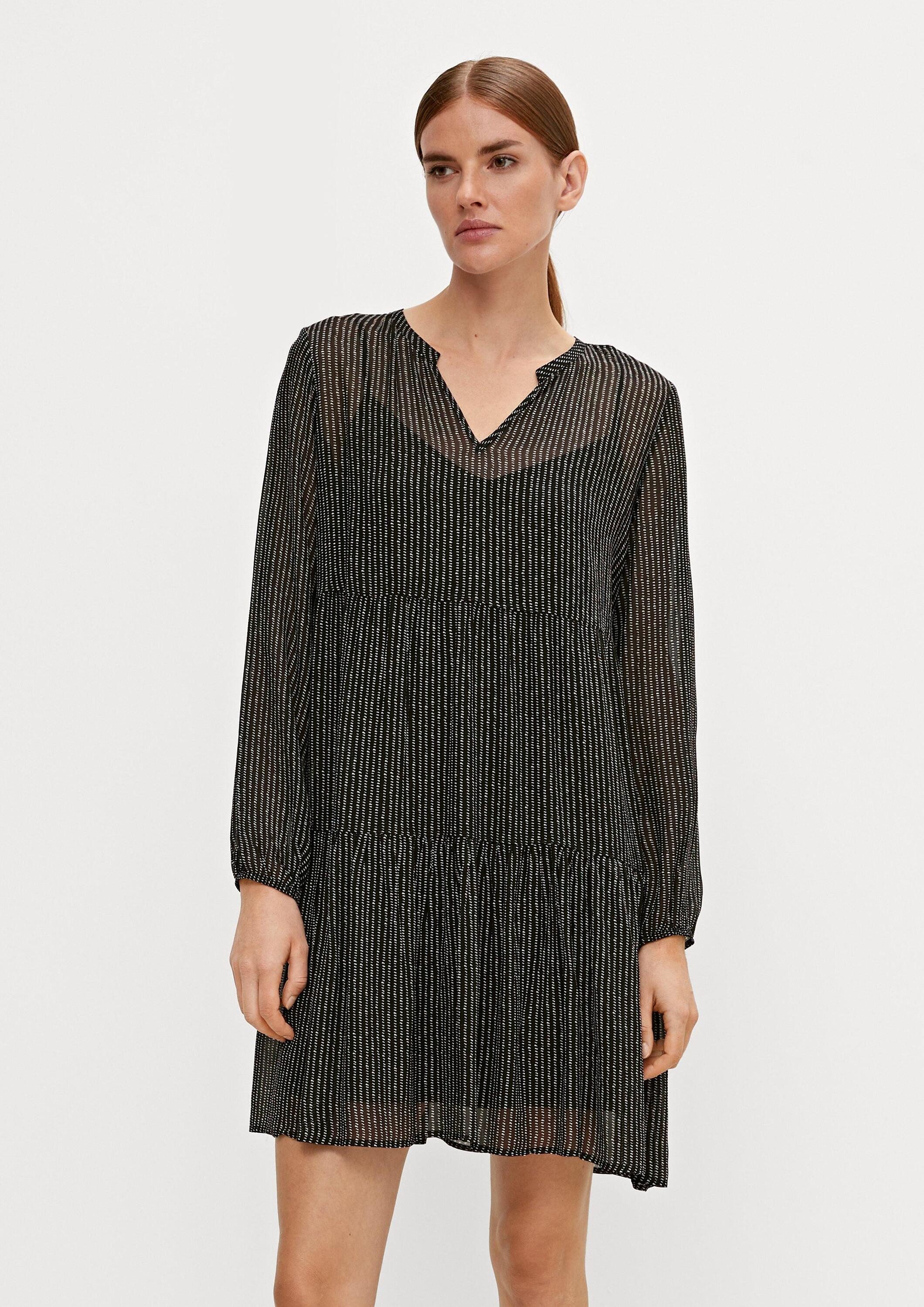 comma Minikleid Kleid Kleid aus Viskosecrêpe