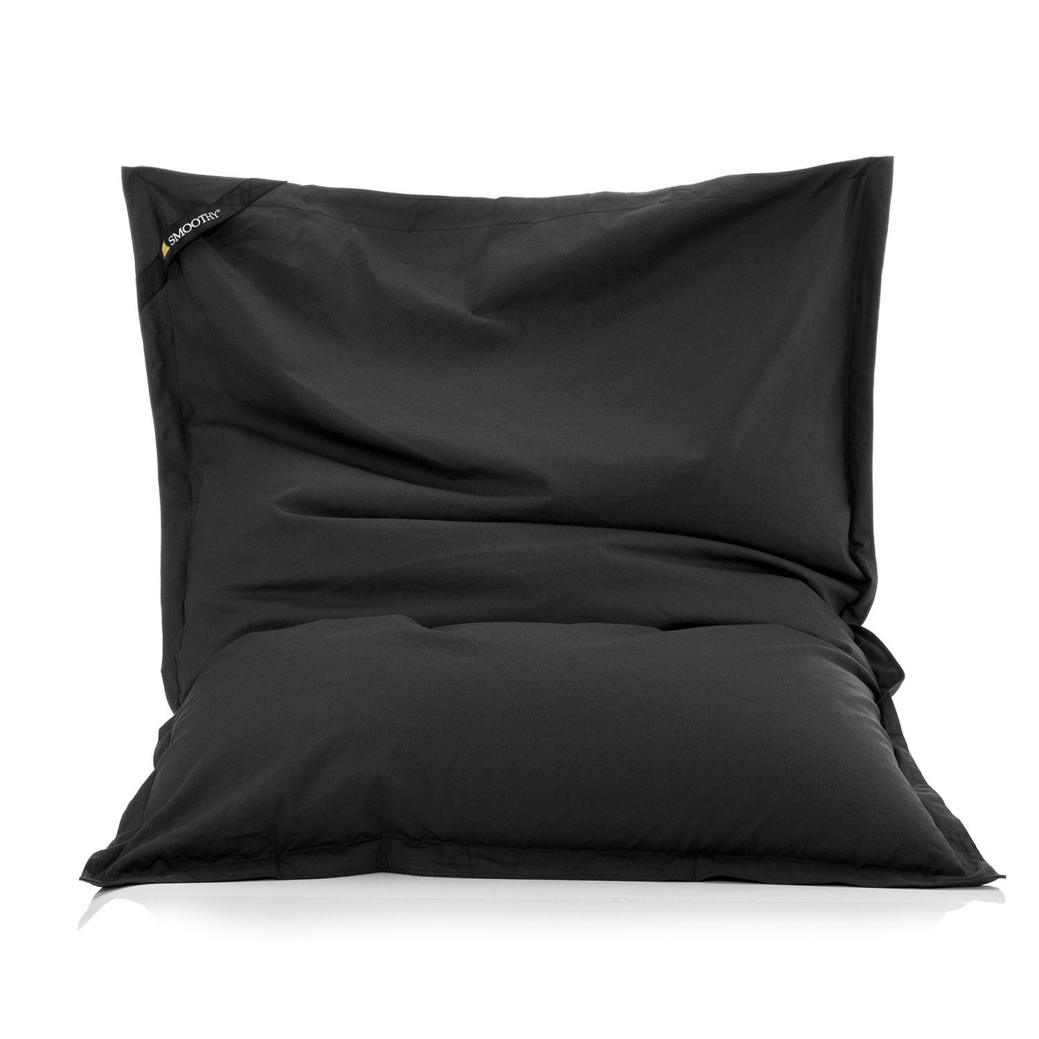 Smoothy Sitzsack Cotton Indoor Baumwolle XXL Sitzkissen (180 aus x Riesensitzsack 140 Schwarz cm), Sessel