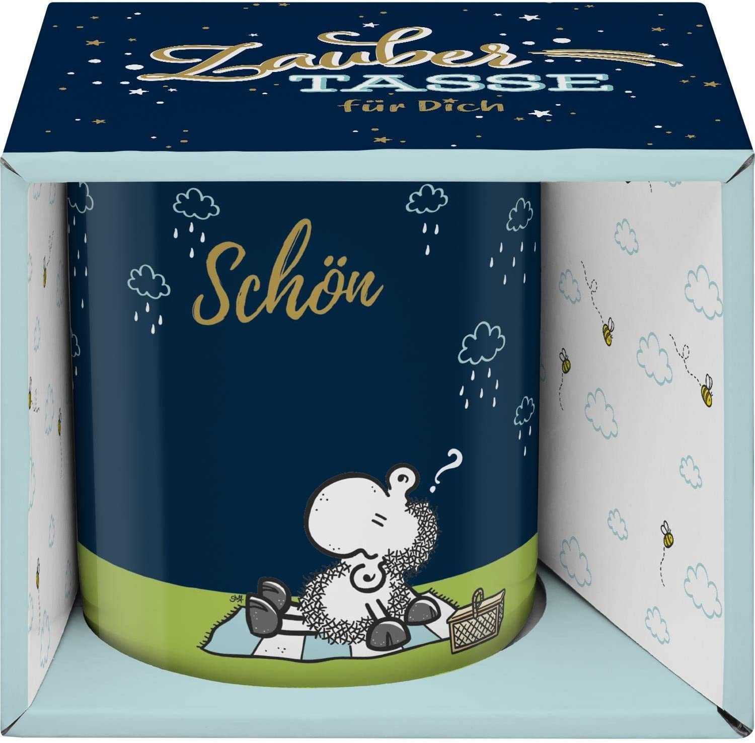 Tasse Sheepworld Zaubertasse schön das es Dich gibt Porzellan 35 cl