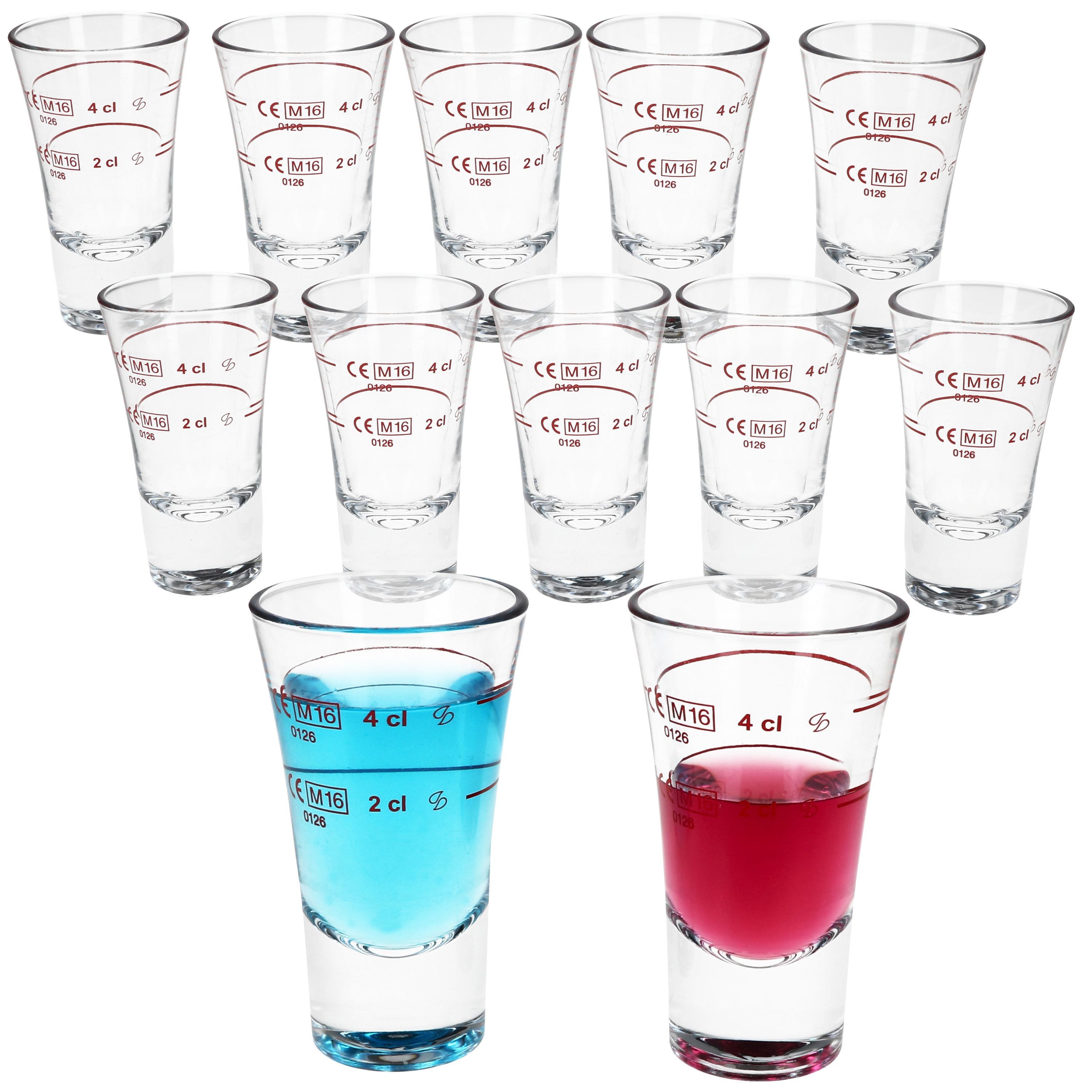 MamboCat Schnapsglas MamboCat 12x Boston Schnapsgläser geeicht 2cl 4cl Shot-Glas Pinnchen, Glas