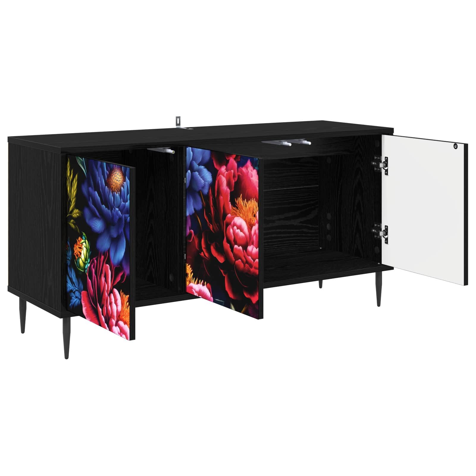 vidaXL TV-Schrank TV-Schrank KIEL 102 x 33 x 51 cm Schwarz Eichen-Optik (1-St)