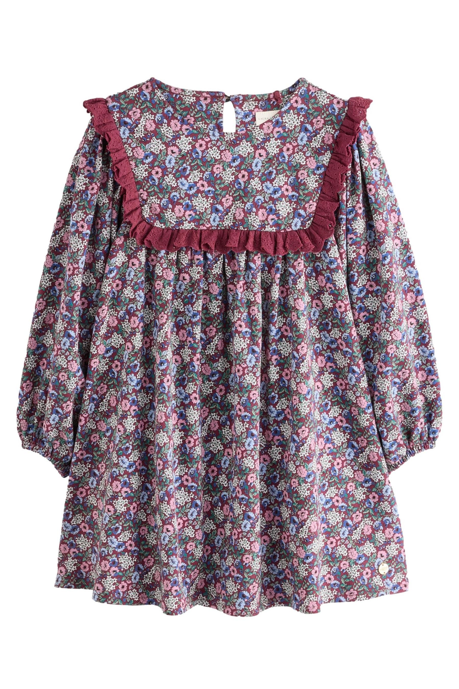 LAURA ASHLEY Jerseykleid Laura Ashley Langarm-Jerseykleid mit Blümchen (1-tlg)