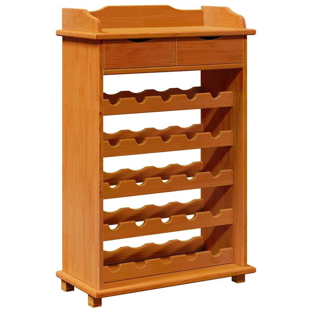 vidaXL Weinregal Weinregal Braun 58 x 28 x 90 cm Massives Kiefernholz, 1-tlg.