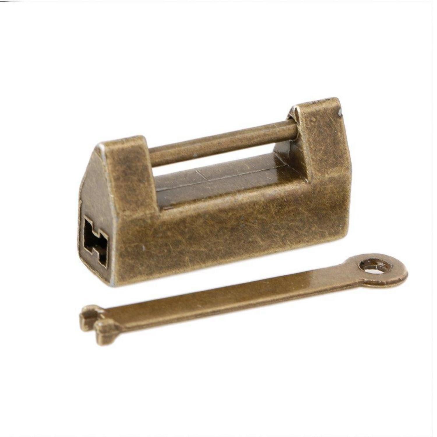 LuxusKollektion Vorhängeschloss Vorhängeschloss Messing Vintage Schmuckschatulle 33x10x18mm