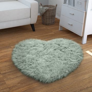 Fellteppich Wohnzimmer Hochflor Teppich Kunst-Fell Design, TT Home, rund, Höhe: 64 mm