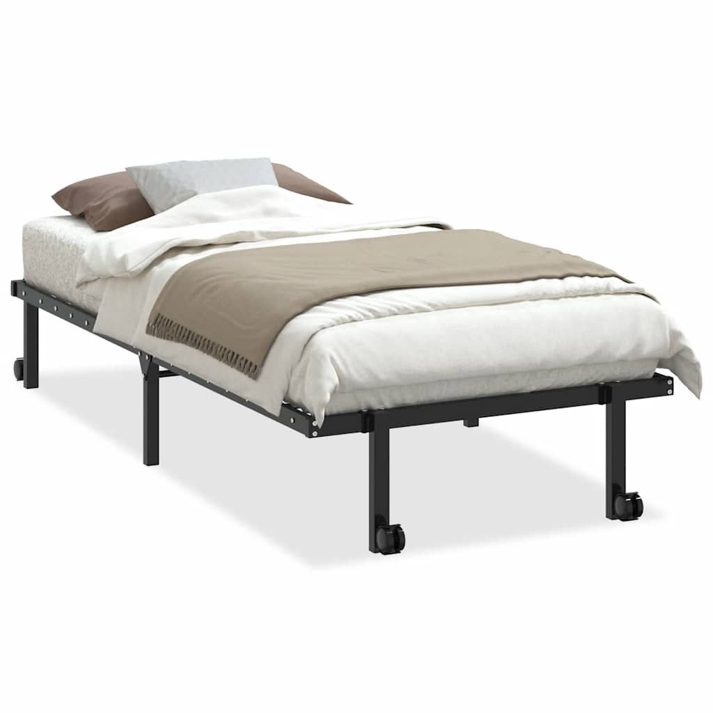 vidaXL Bett Bettgestell ohne Matratze Klappbar Schwarz 90x190 cm Stahl günstig online kaufen