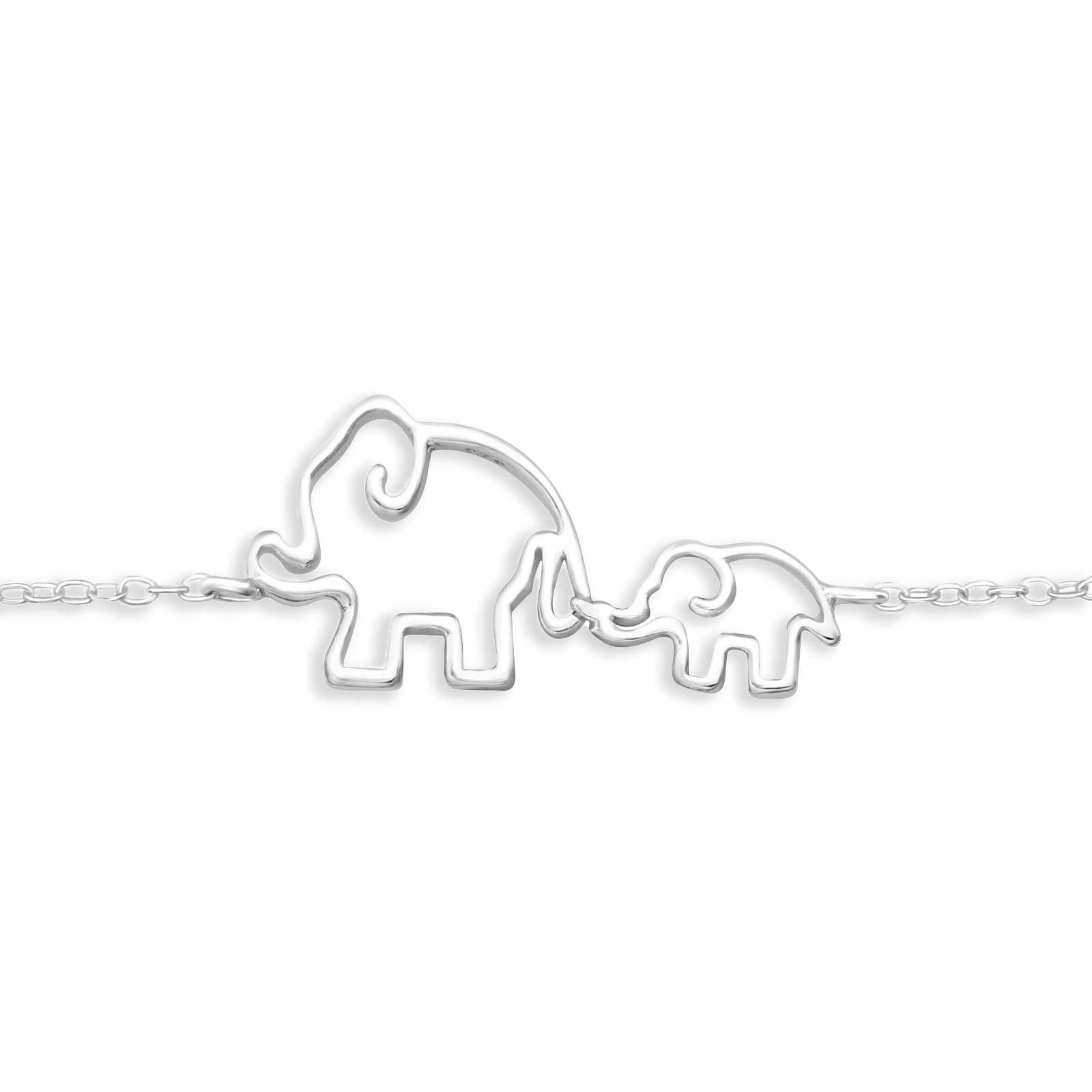 Monkimau (Packung) Elefanten Schmuck Silber Damen Armkette Armband