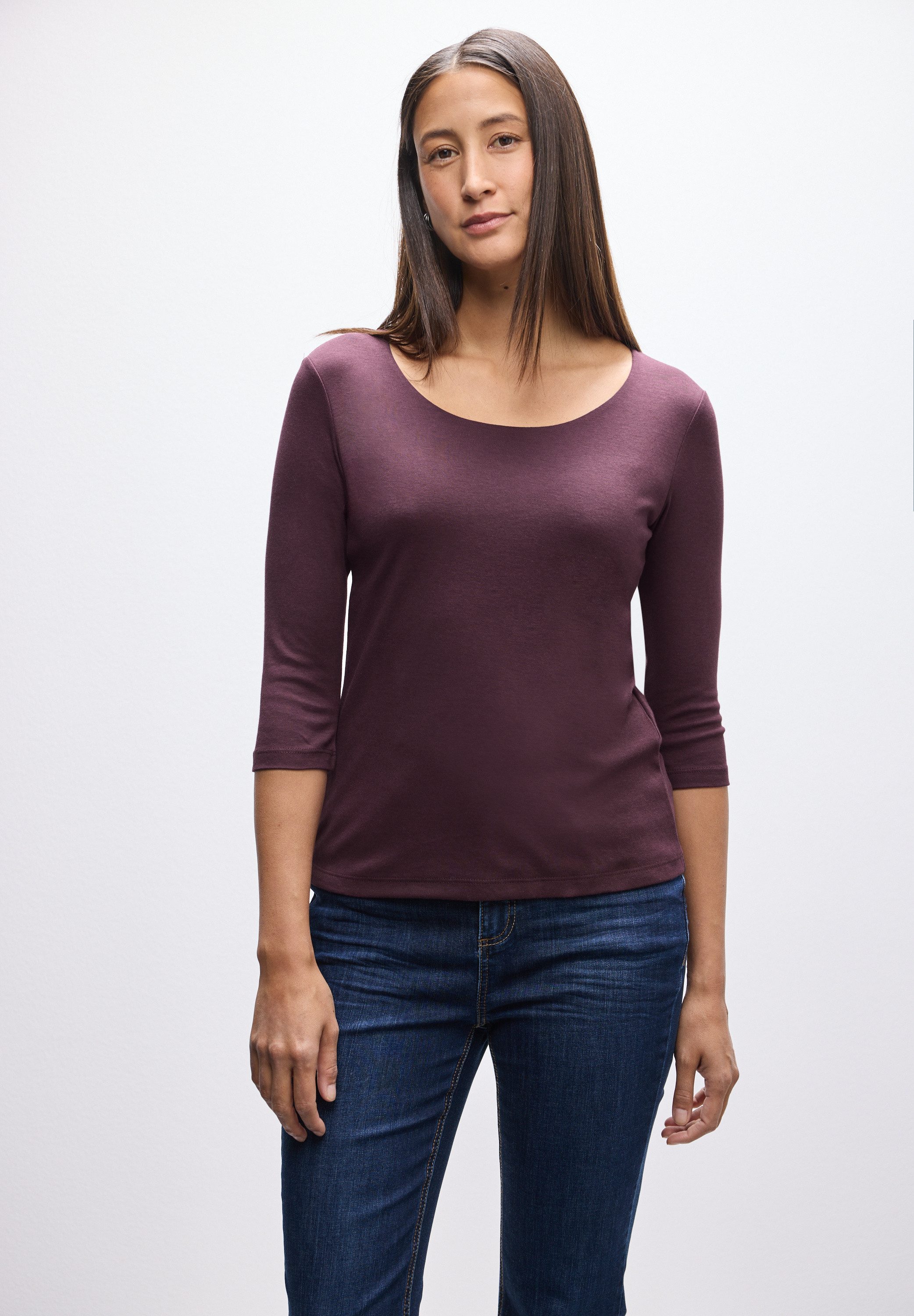 STREET ONE 3/4-Arm-Shirt Style Pania im Basic-Style, mit Rundhals günstig online kaufen