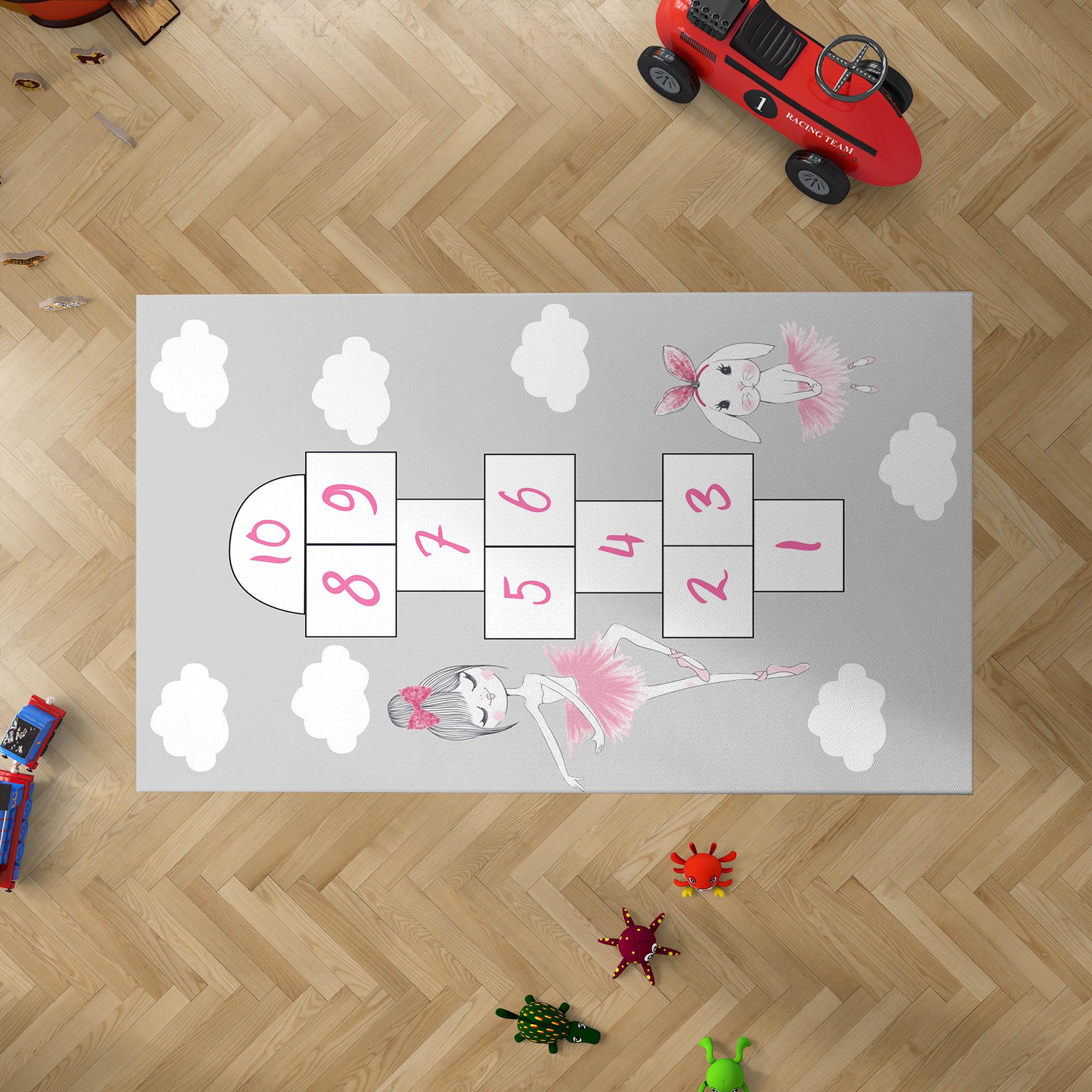 Jungengel Teppich Mädchen Spielteppich Hüpfspiel – günstig online kaufen
