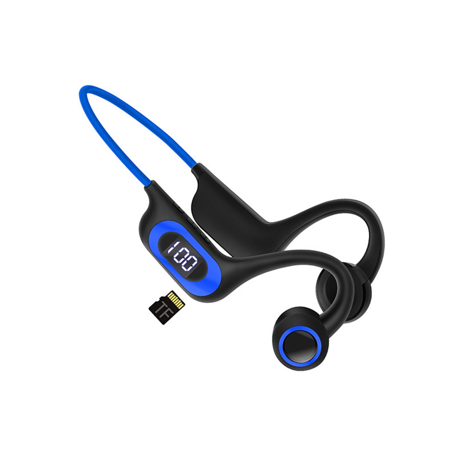 MOPUEA Knochenleitungs Open-Ear-Kopfhörer, Bluetooth 5.3 Wireless Open Ear Open-Ear-Kopfhörer (Knochenleitung, Bluetooth 5.3, leicht, schweißresistent, lang Akku)