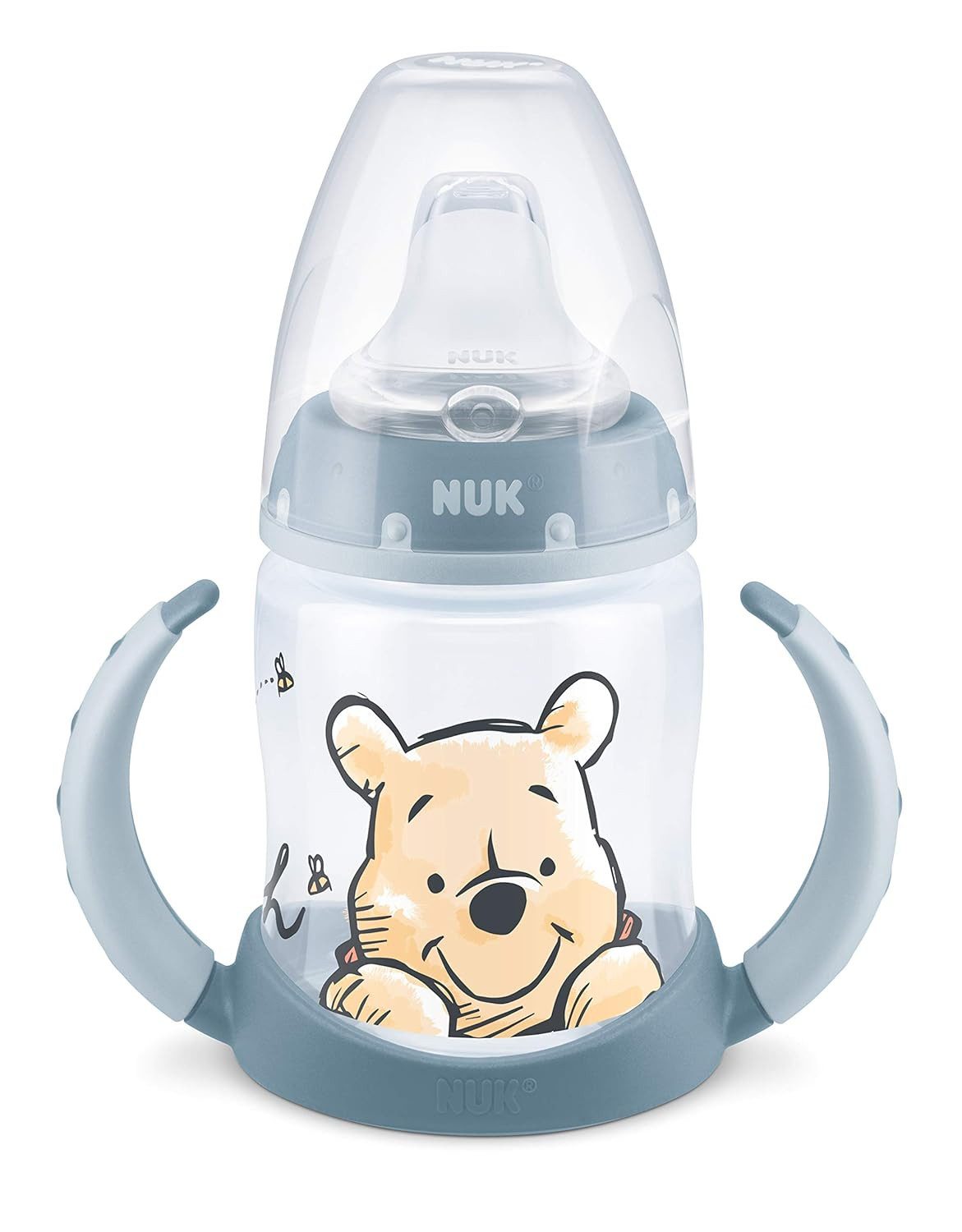 NUK Trinkflasche NUK Trinklernflasche 150ml – Disney Pooh Blau, BPA-freie Materialien für maximale Sicherheit und Hygiene