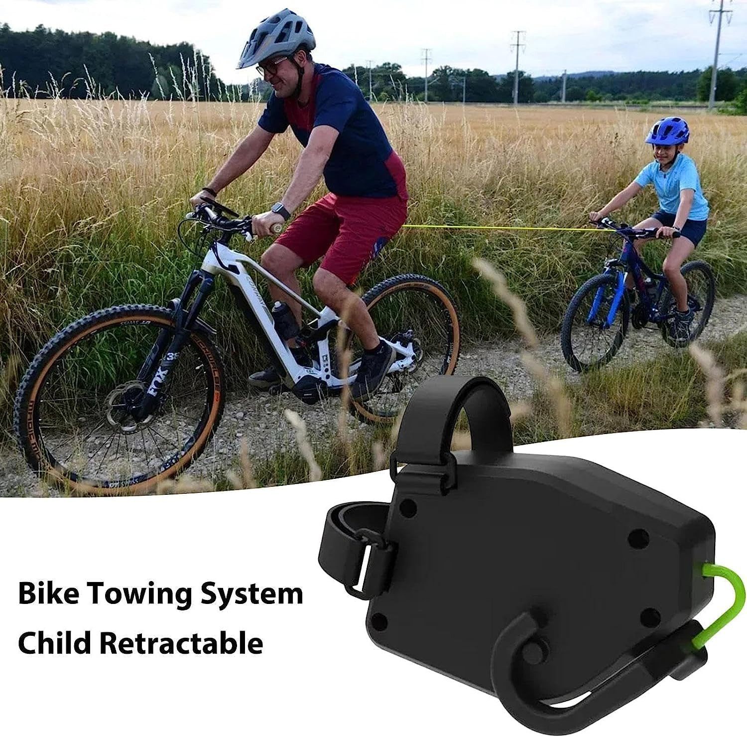 Forrlite Abschleppseil Fahrrad Abschleppseil Kinder mit Dreiecktasche (Elastisches 2.5M Fahrrad Traktionsseil, Eltern Kind Zugseil Abschleppseil Traktionsseil, Tragfähigkeit 500 lbs für Kinder MTB Bike)