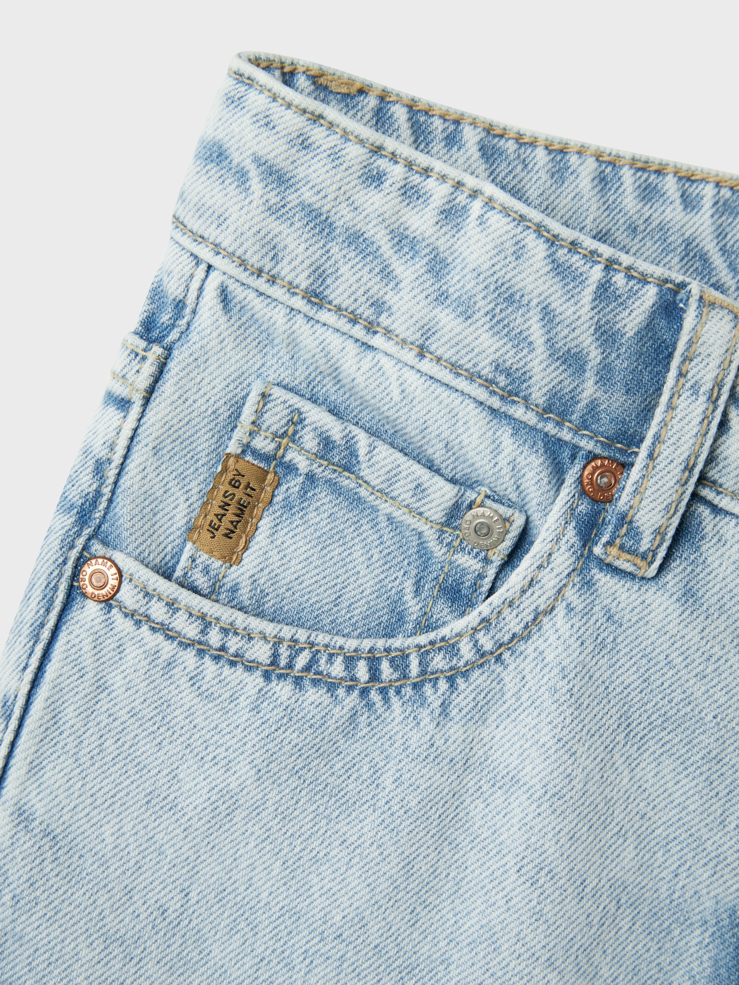 Name It Straight-Jeans NKMRYAN – Jeans mit geradem Bein, strapazierfähig unifarben, casual, straight fit, Denim/Jeans