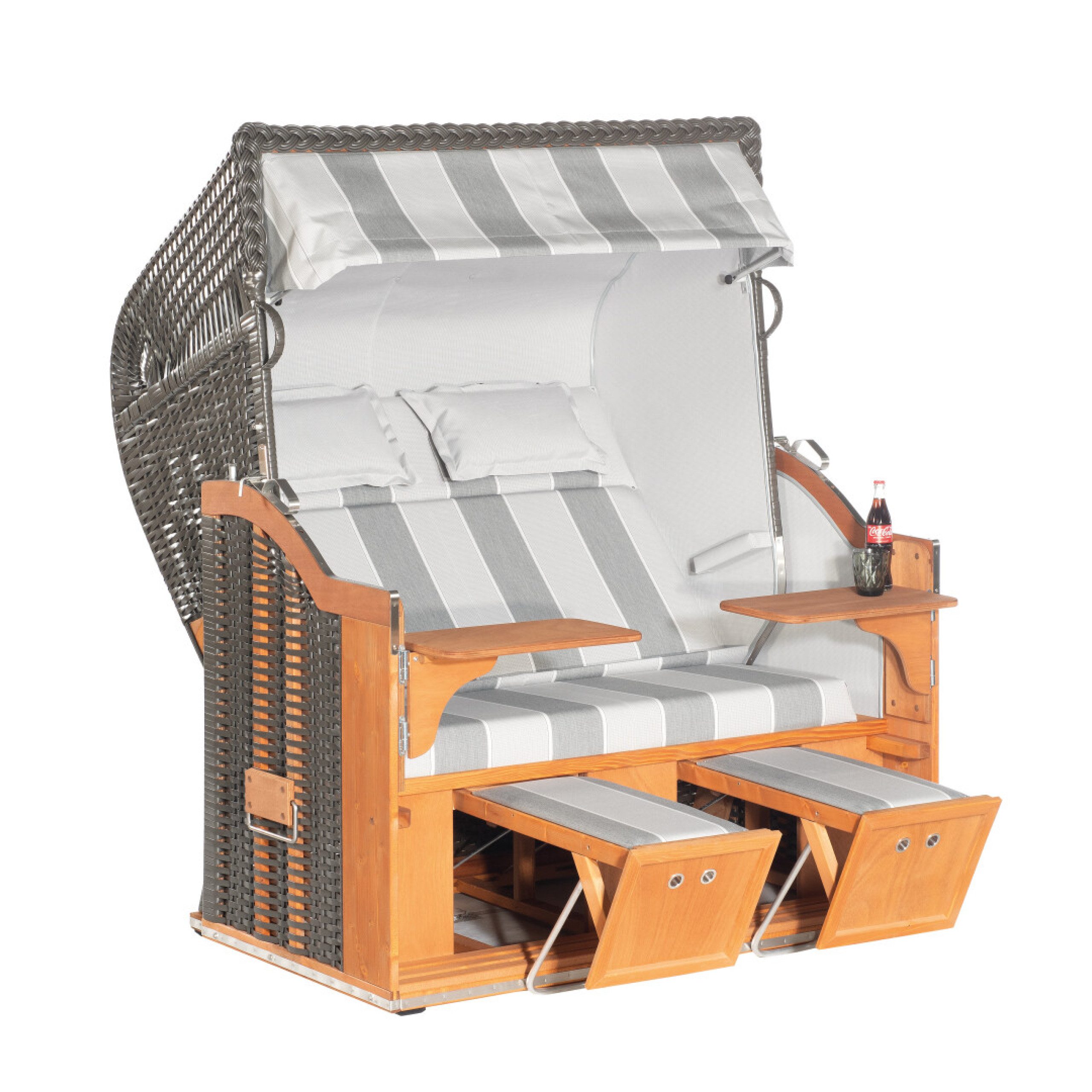 SonnenPartner Strandkorb Sonnenpartner Strandkorb Classic 2-Sitzer XL Halbliegemodell