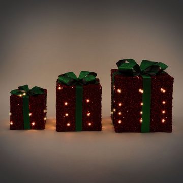 ECD Germany Weihnachtsfigur Dekobaum Weihnachten Weihnachtsbaum Lichterbaum Tanne Weihnachtsdeko, Gold 20 warmweißen LEDs 30cm aus Metall mit Beleuchtung Timer