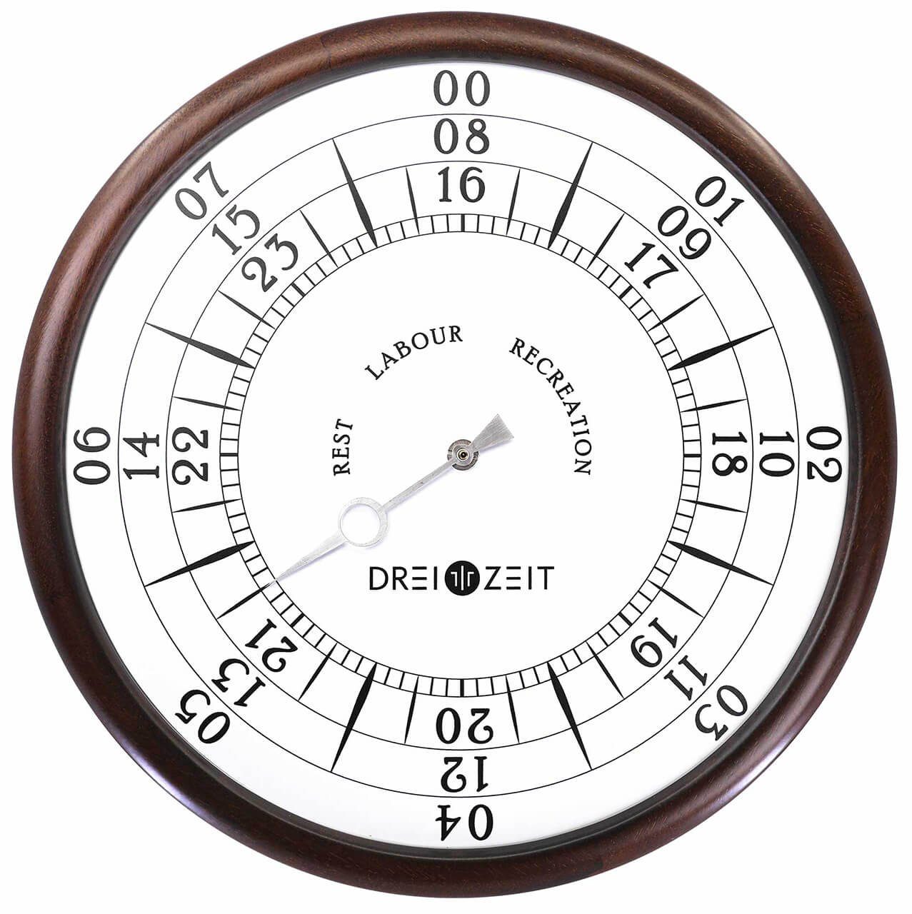 ONZENO Wanduhr THE ORIENTED. 36x36x3 cm (handgefertigte Design-Uhr)