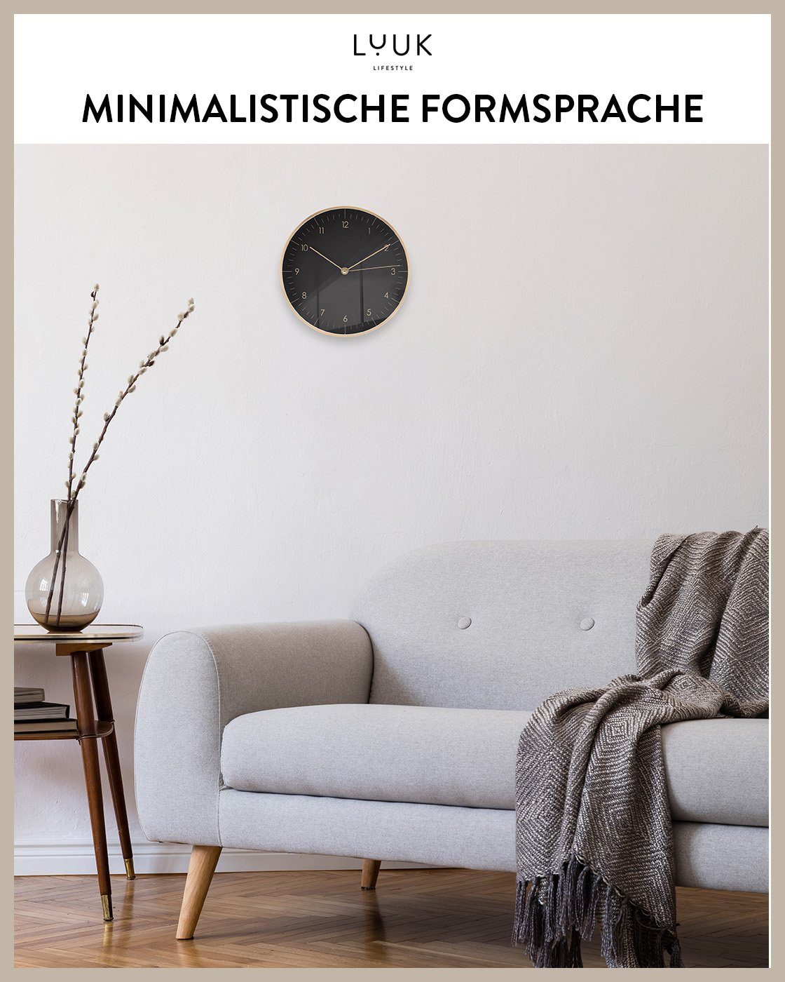 LUUK LIFESTYLE Wanduhr Helsinki (lautlos, ohne Ticken, großes Ziffernblatt, verschied. Größen) – Bild 4 von 5